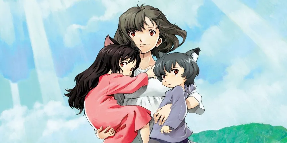 Ame và Yuki, hai đứa trẻ người sói trong bộ phim hoạt hình Wolf Children