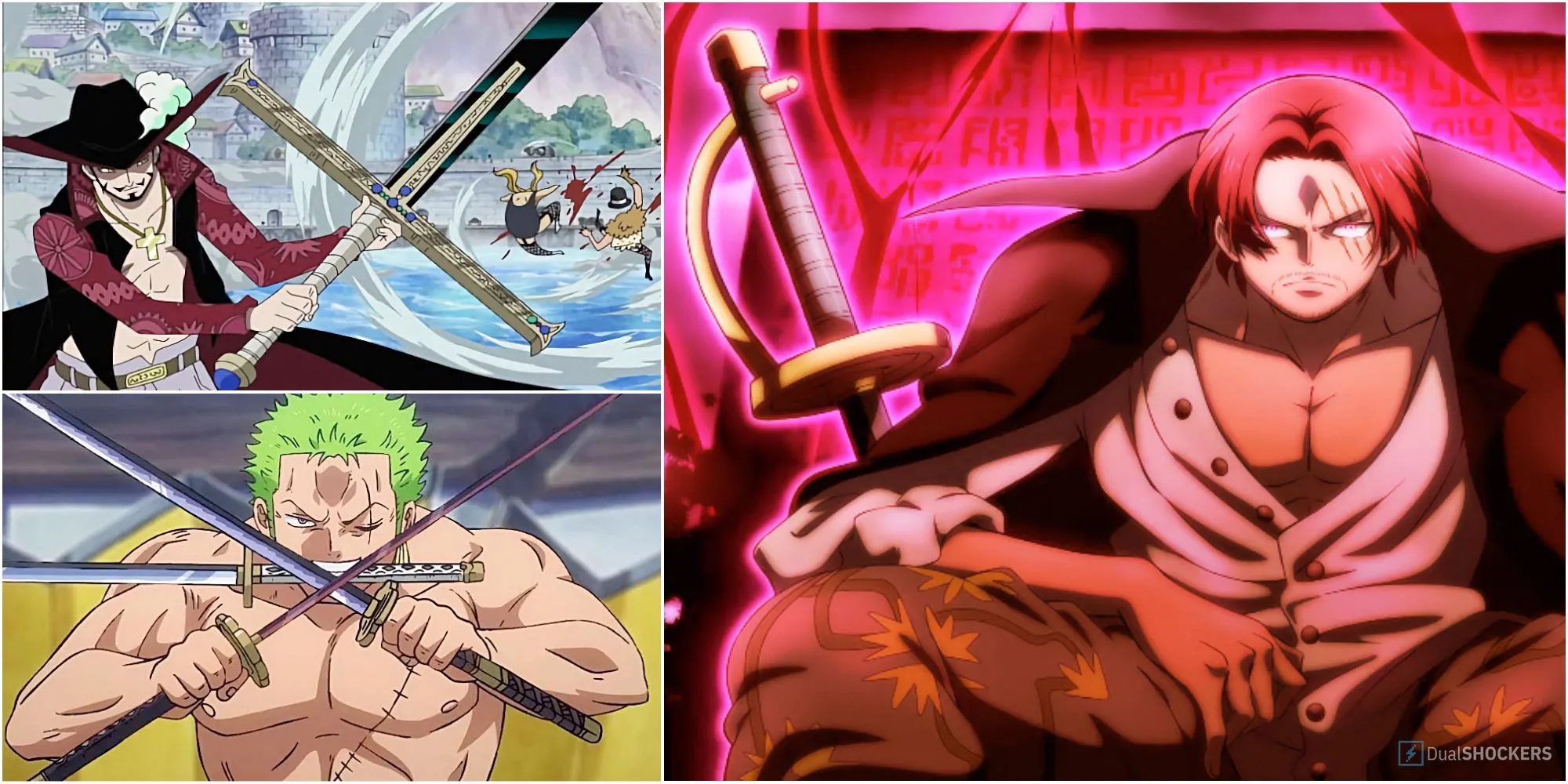 Ba kiếm sĩ mạnh mẽ trong One Piece: Dracule Mihawk, Roronoa Zoro và Tóc Đỏ Shanks