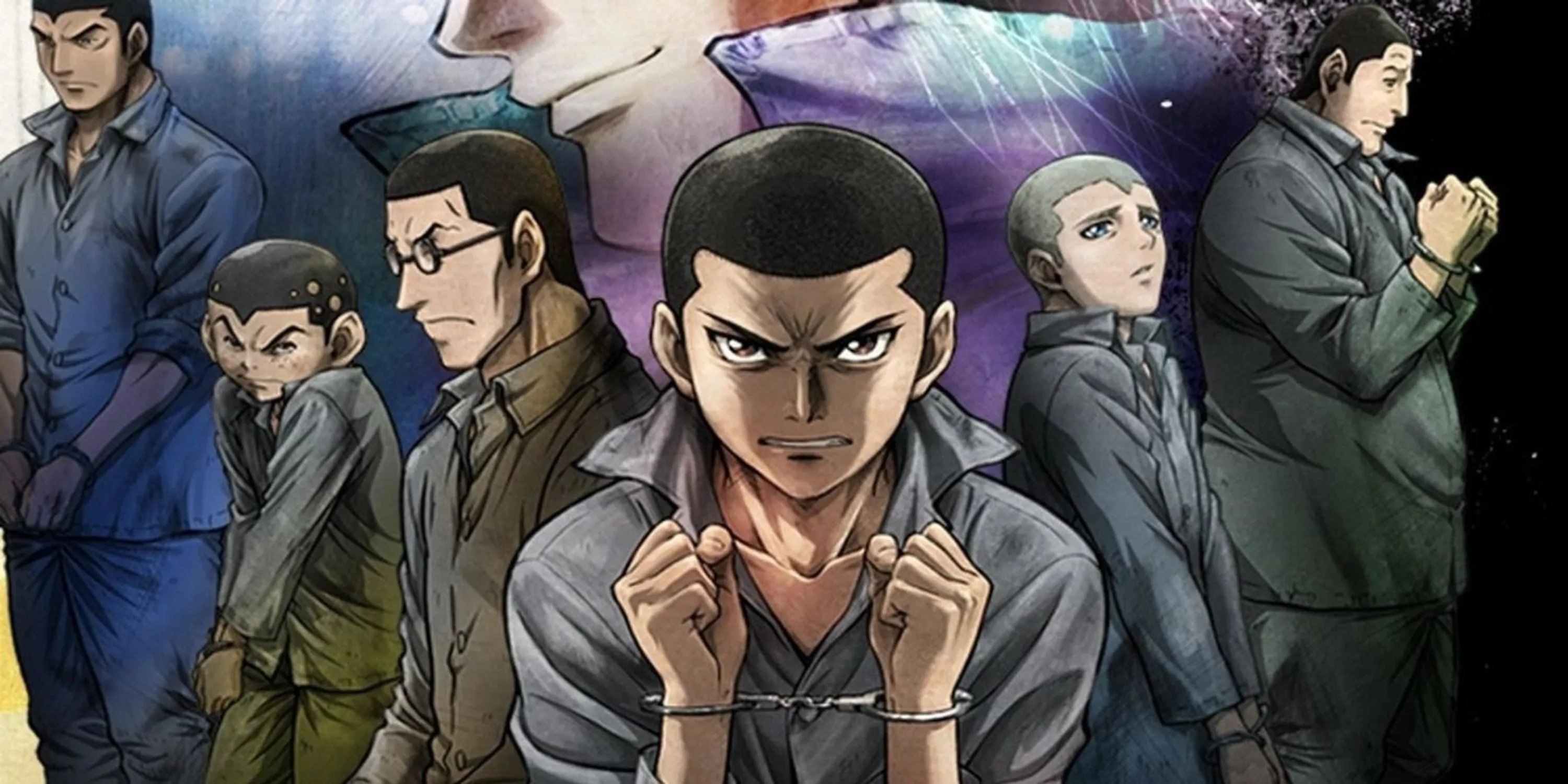 Bảy chàng trai trẻ trong anime Rainbow Madhouse, thể hiện tình anh em và sự kiên cường trong nhà cải tạo
