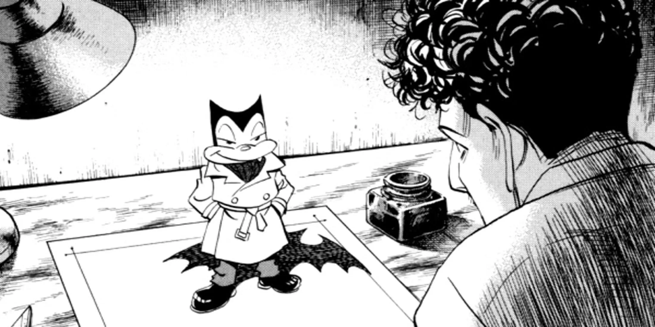 Bìa manga Billy Bat với hình ảnh con dơi đặc trưng và các yếu tố bí ẩn