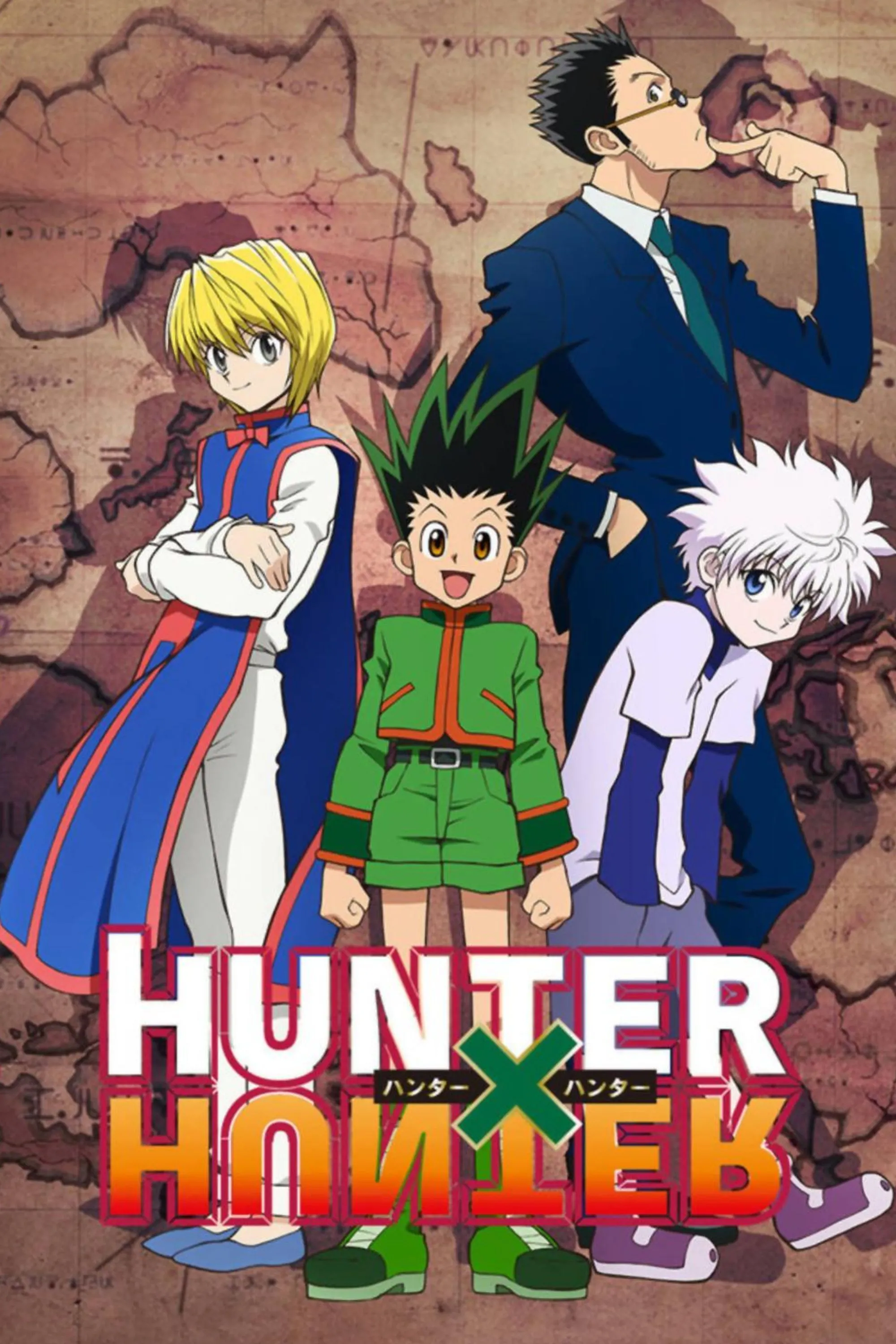 Bộ tứ nhân vật chính của Hunter x Hunter: Gon, Killua, Kurapika và Leorio, trên hành trình trở thành Thợ săn.