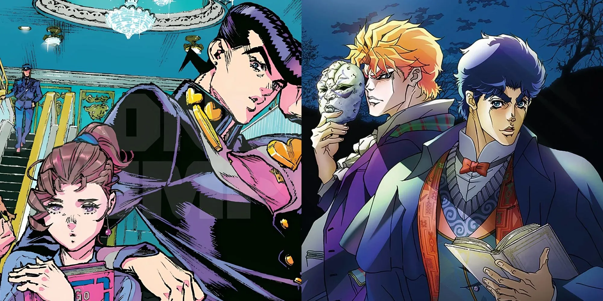 Các nhân vật chính (JoJo) từ những phần khác nhau của series JoJo's Bizarre Adventure.