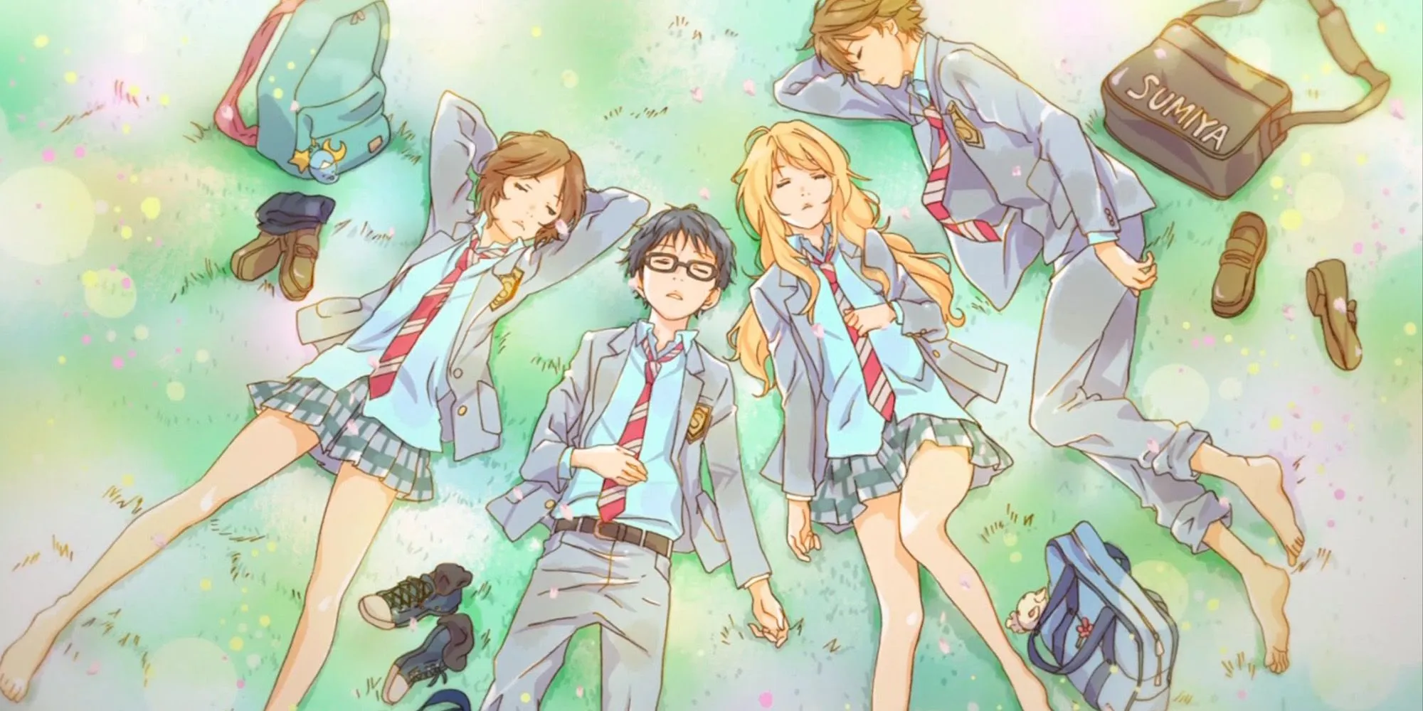 Các nhân vật chính Kousei Arima và Kaori Miyazono trong Your Lie in April