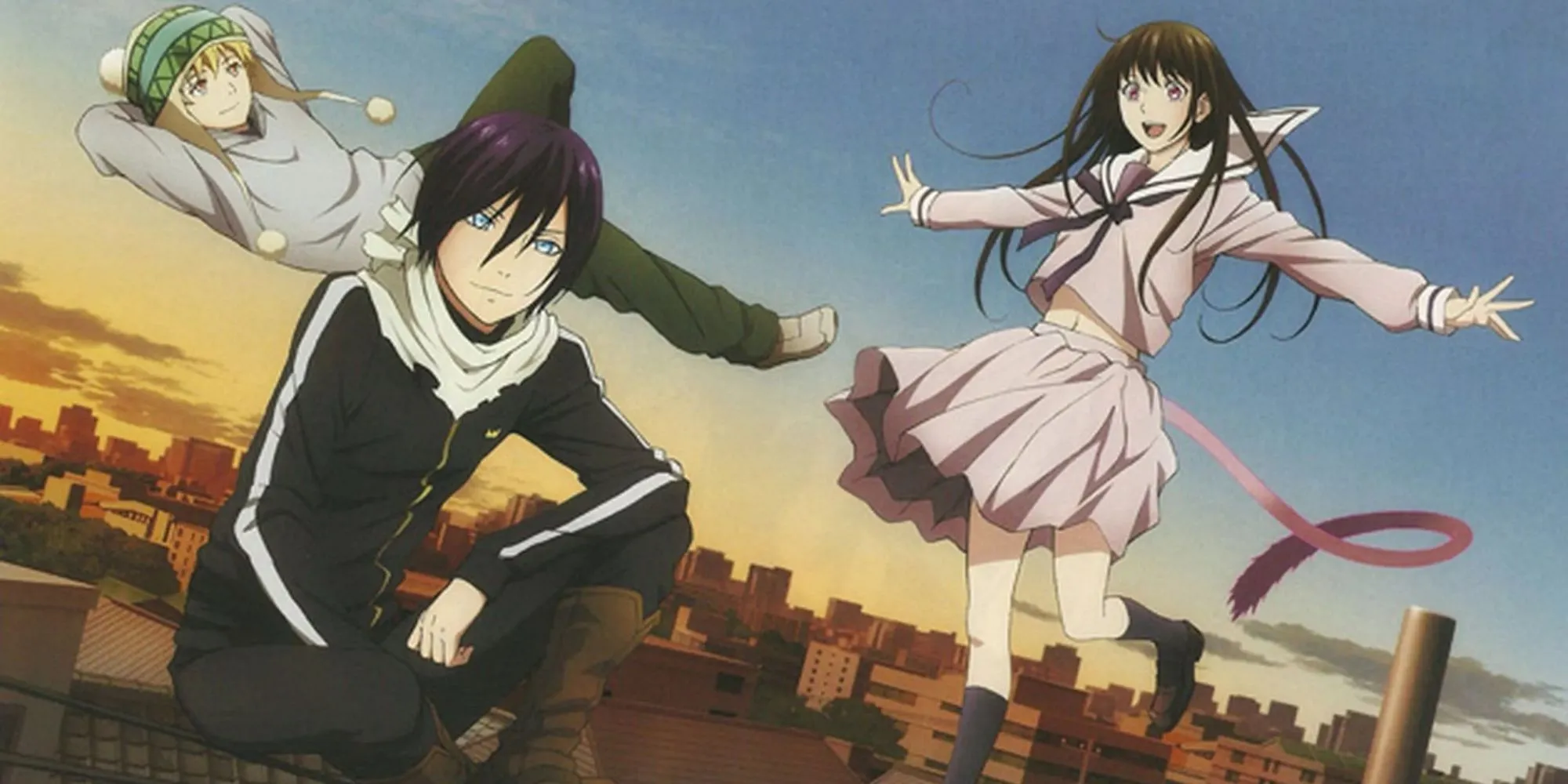 Các nhân vật chính Yato, Hiyori và Yukine từ anime Noragami