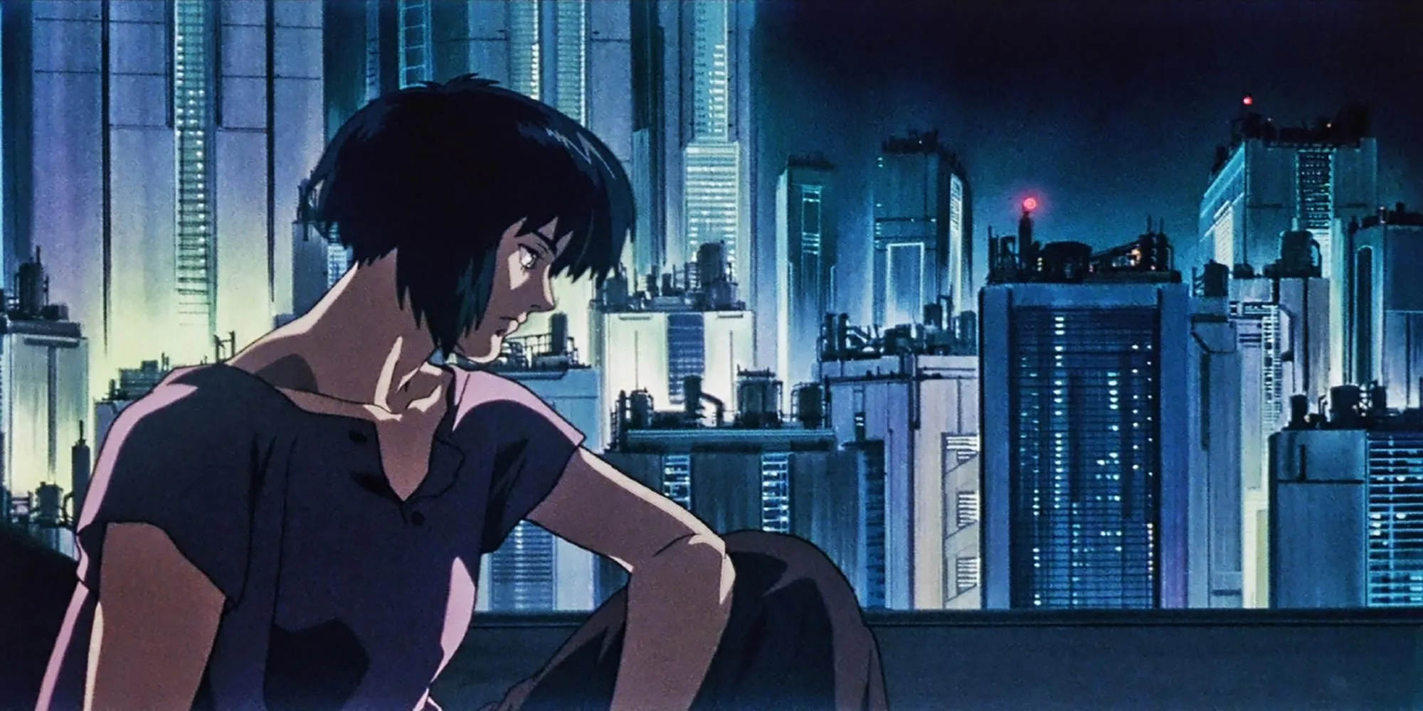 Cảnh quay đậm chất khoa học viễn tưởng trong anime kinh điển Ghost in the Shell