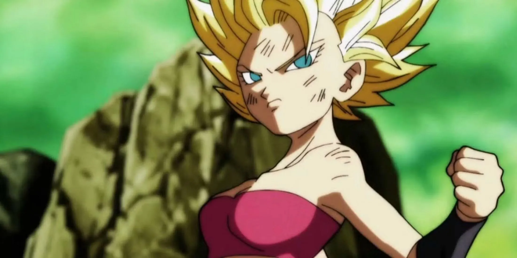 Caulifla, nữ Saiyan từ Vũ trụ 6, minh họa cho việc biến hình Super Saiyan quá dễ dàng