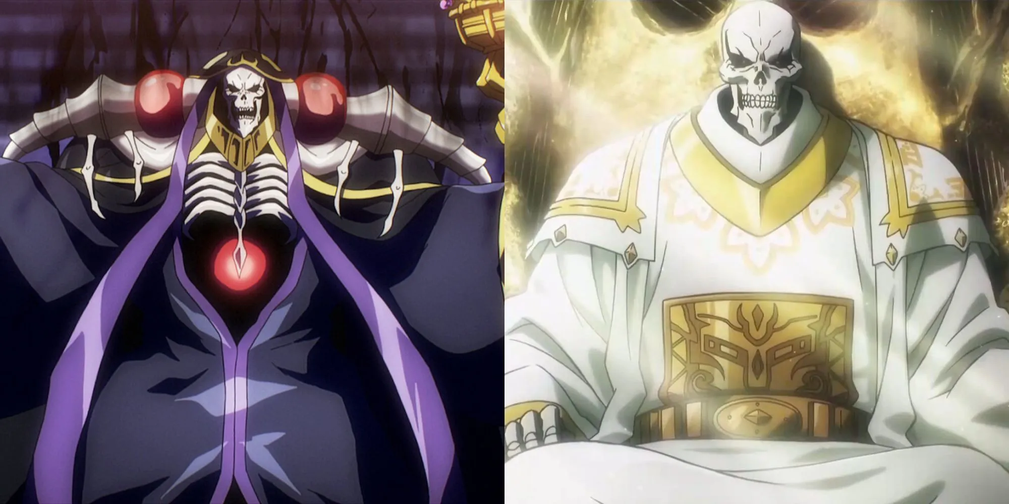 Chúa tể Ainz Ooal Gown trong hình dạng Undead quyền năng từ anime Overlord