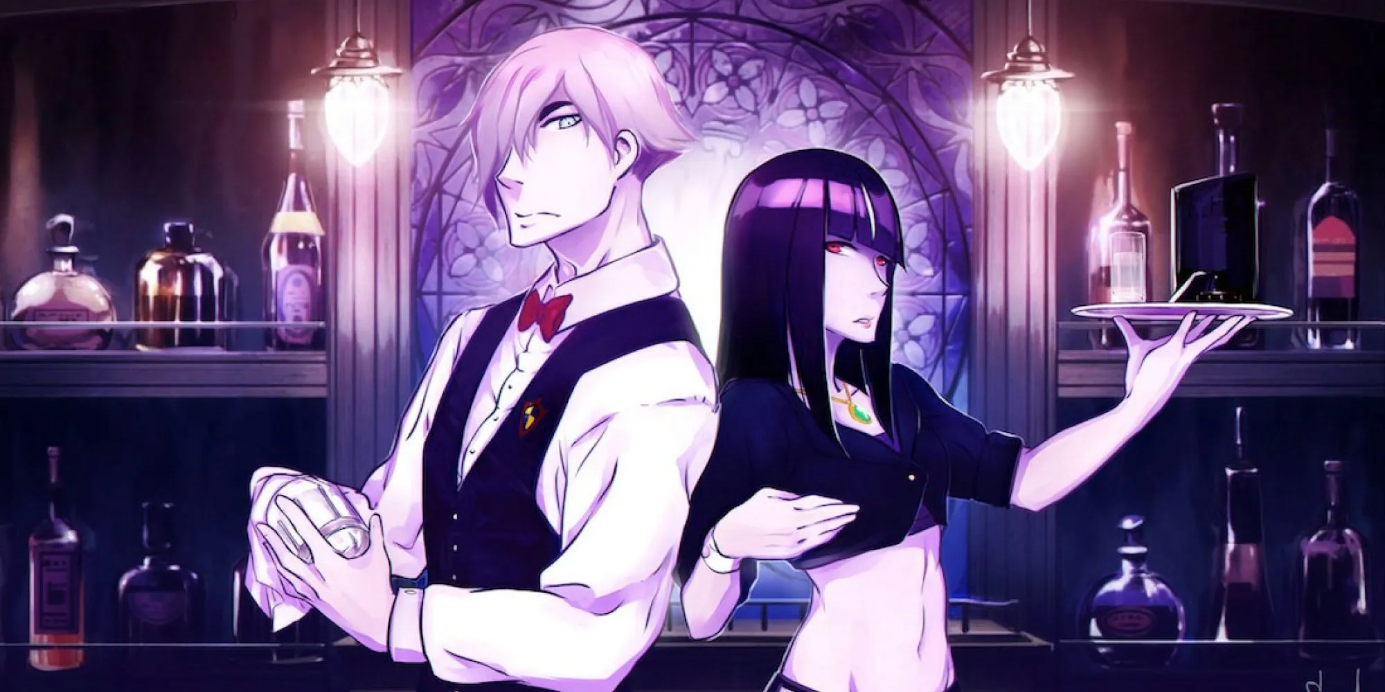 Decim và Chiyuki tại quán bar Quindecim trong Death Parade