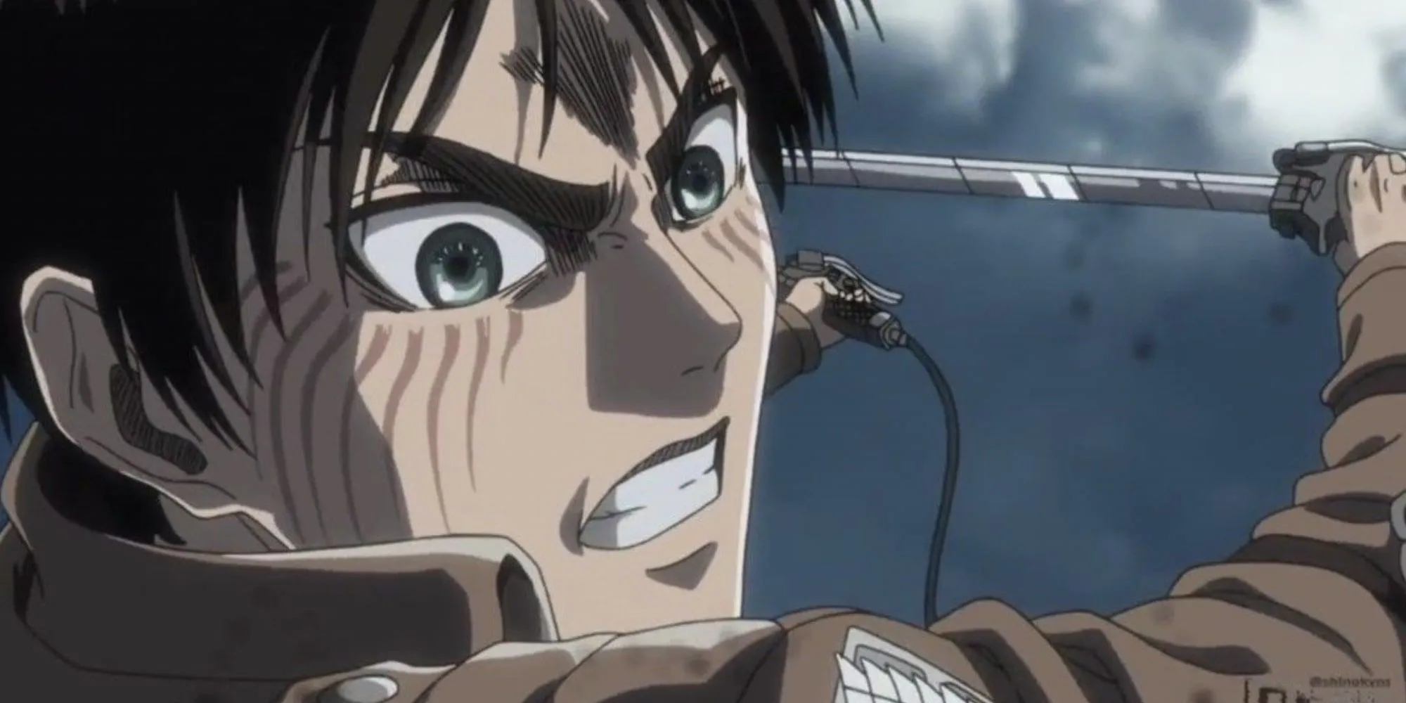 Eren Jaeger với vẻ mặt quyết tâm, mang trong mình khát vọng tự do trong Attack on Titan