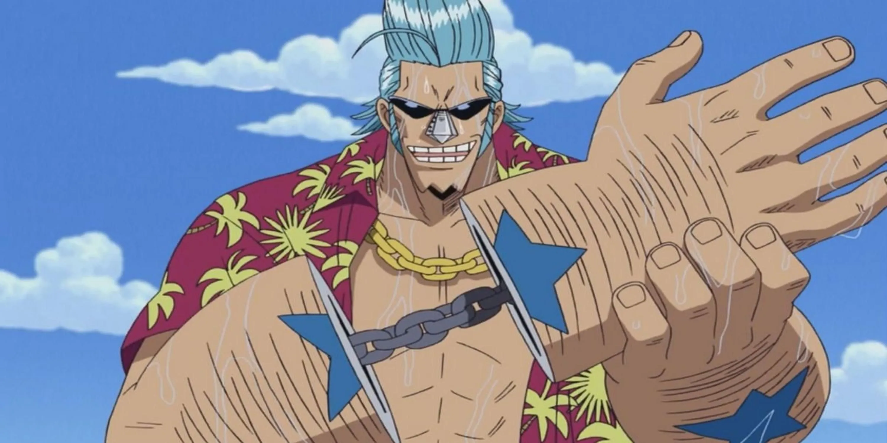 Franky, thợ đóng tàu cyborg của băng Mũ Rơm, từ anime One Piece