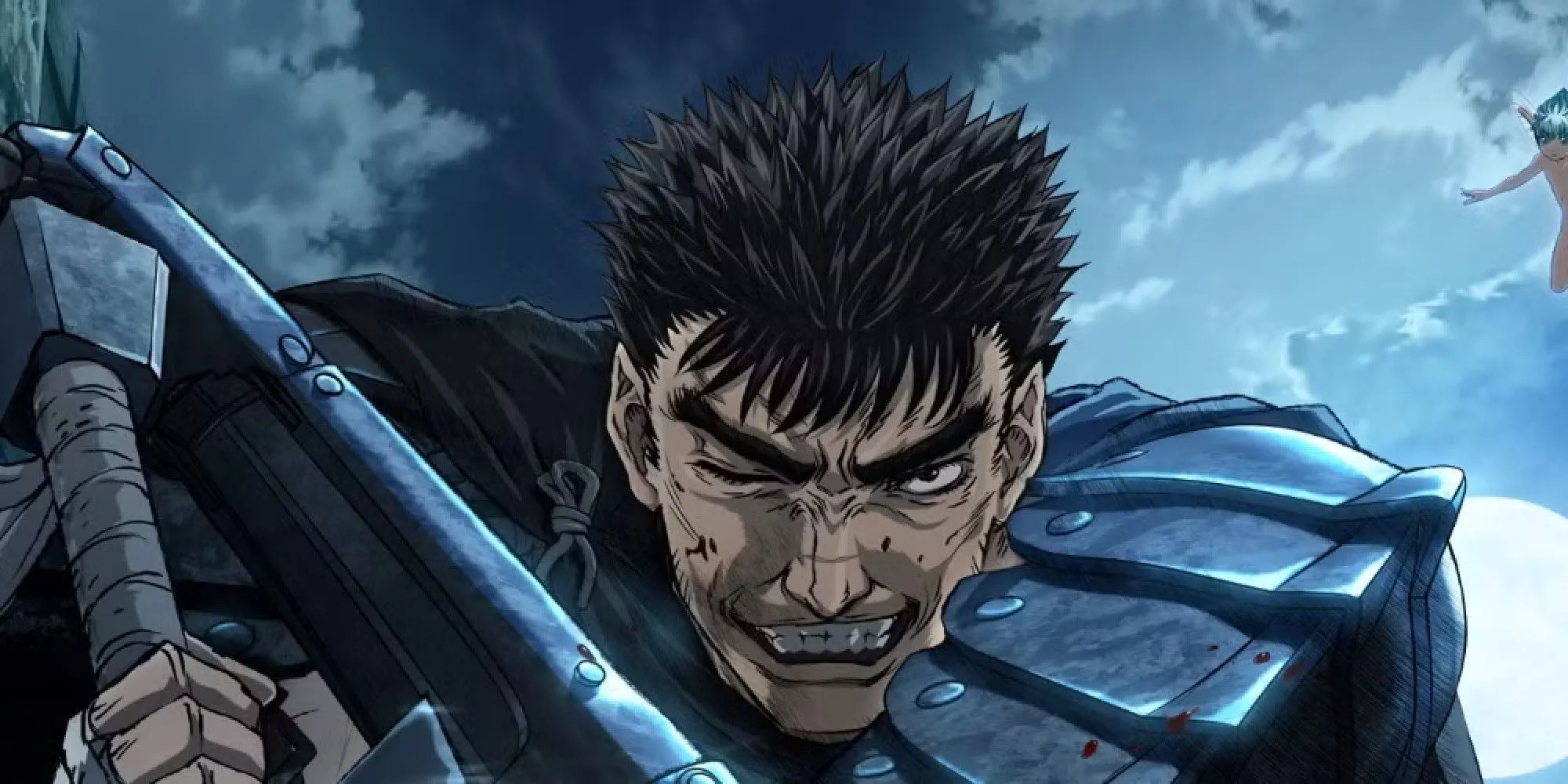 Guts cầm thanh kiếm Dragon Slayer trong Berserk