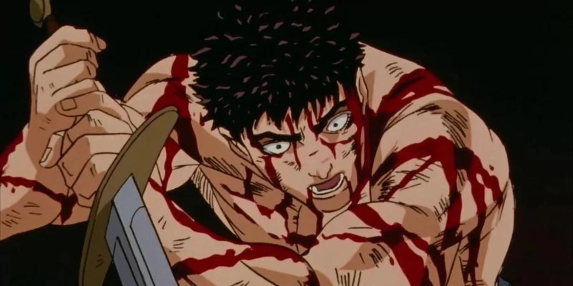 Guts đơn độc đối đầu quân đoàn Tudor trong anime Berserk