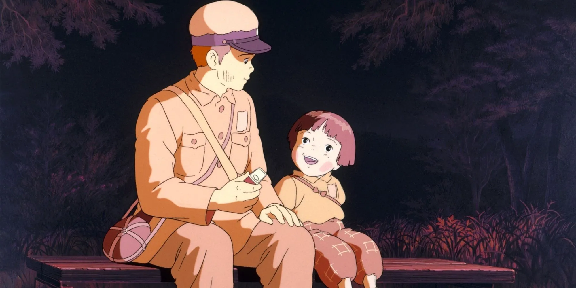 Hai anh em Seita và Setsuko cùng ngắm đom đóm trong Mộ Đom Đóm