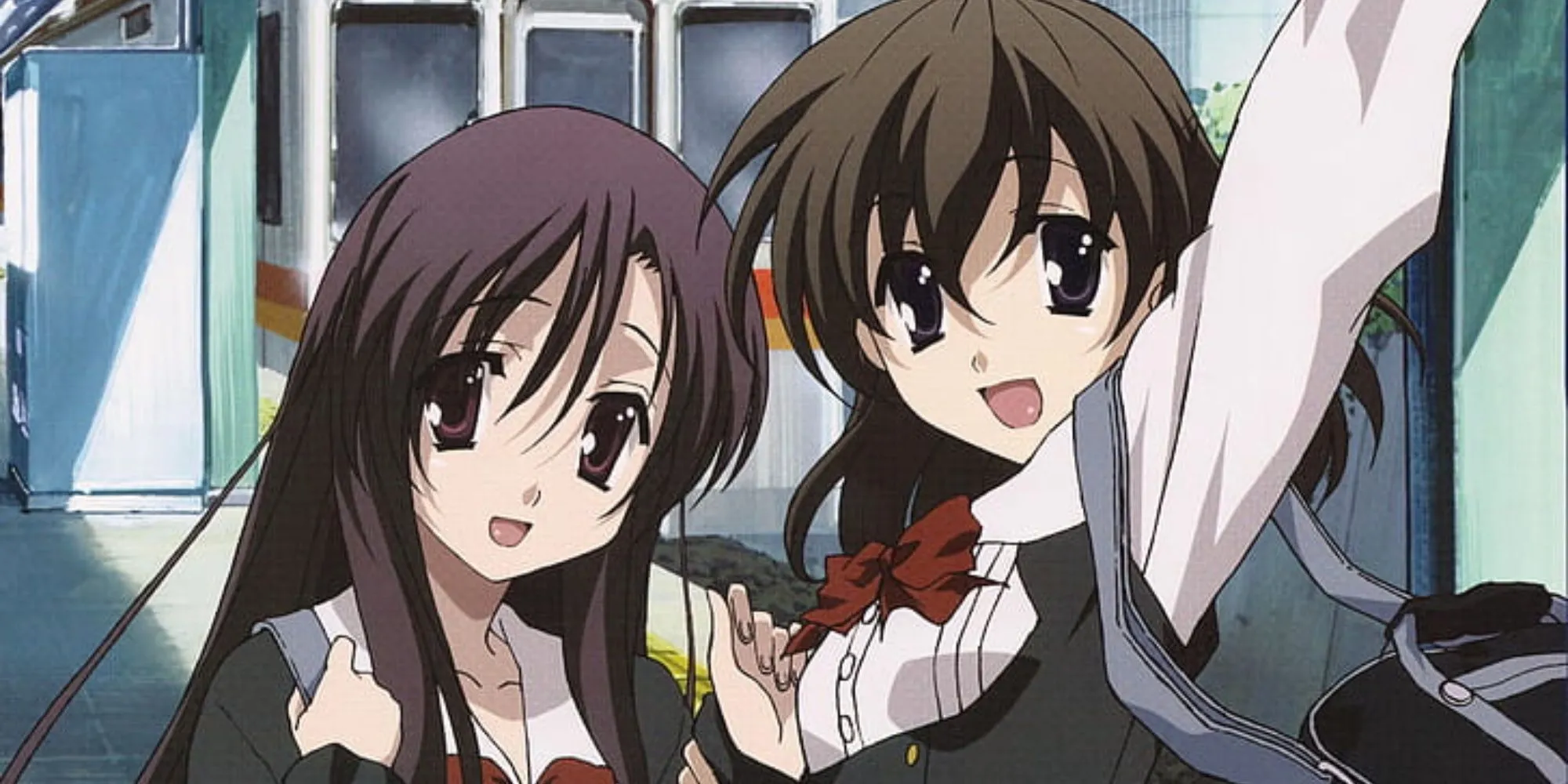 Hai nữ sinh Kotonoha Katsura và Sekai Saionji trong anime School Days