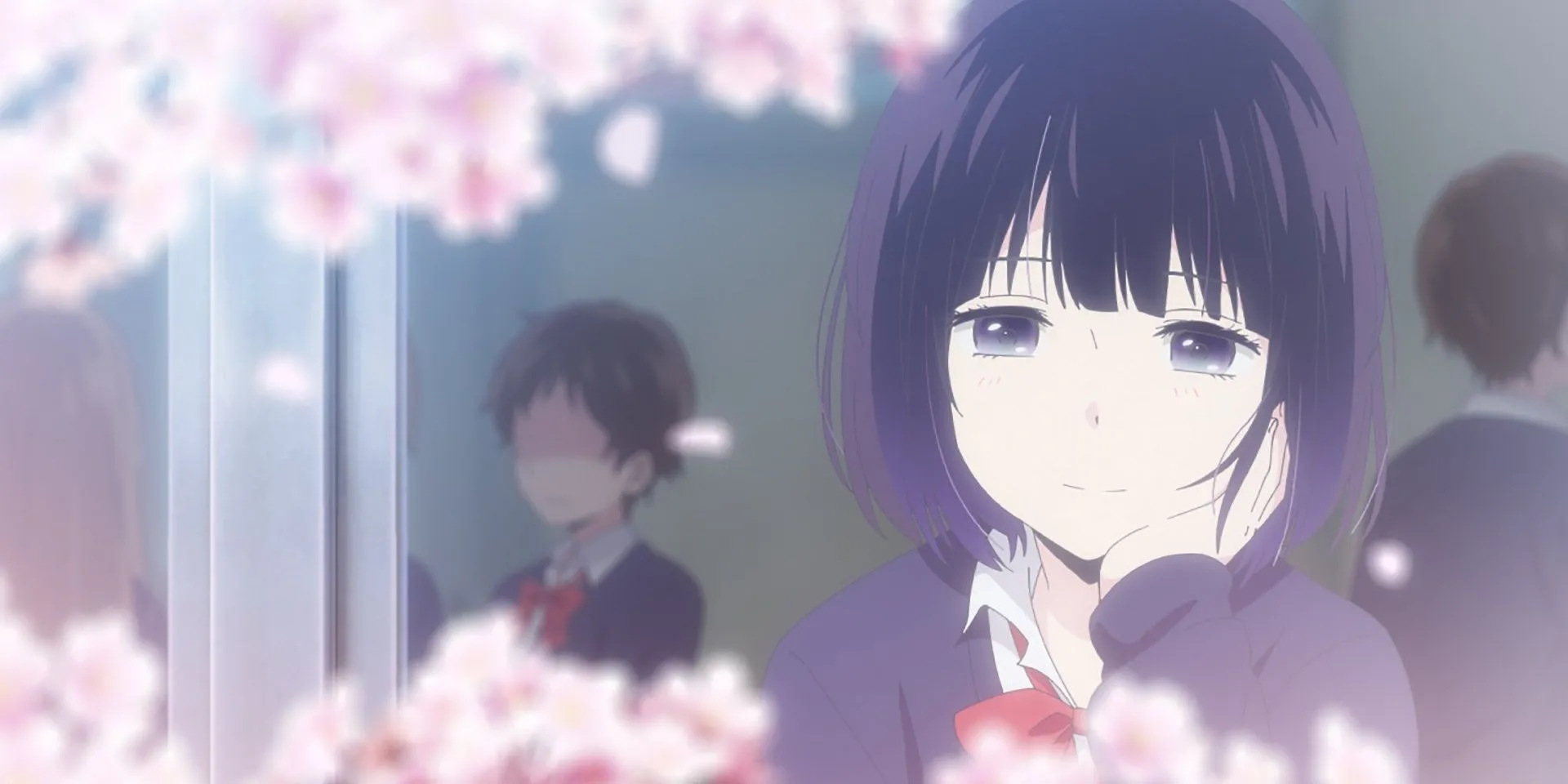 Hanabi Yasuraoka trong anime Scum's Wish nhìn xa xăm với nét buồn