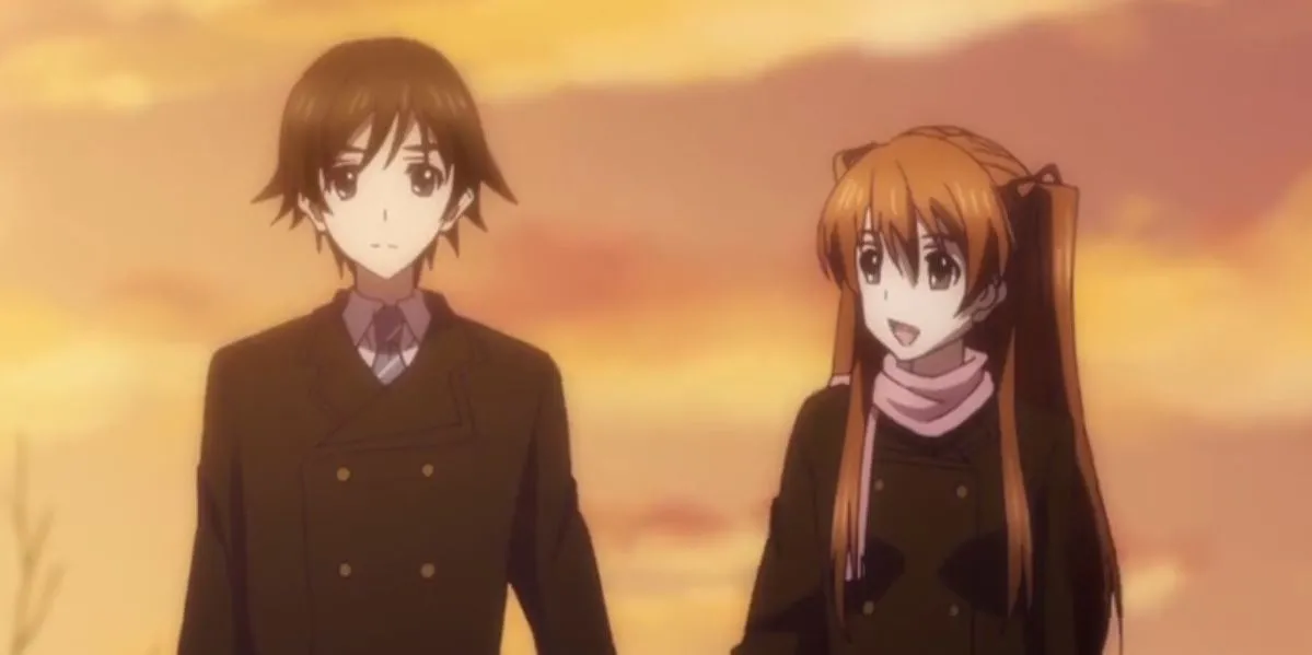 Haruki Kitahara và Setsuna Ogiso trong anime White Album 2