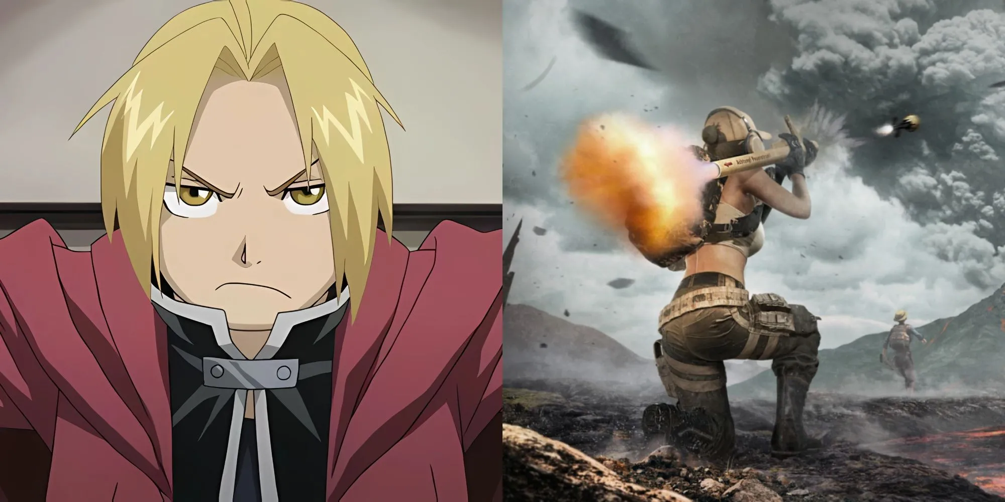 Hình ảnh cross-over game Fullmetal Alchemist và PUBG, gợi ý tên game liên quan đến giả kim thuật