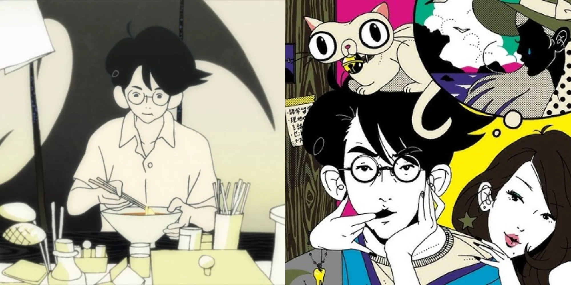 Hình ảnh từ anime The Tatami Galaxy, series về sự lựa chọn và nhìn nhận cuộc sống