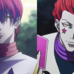 Hisoka Morow trong Hunter x Hunter mỉm cười ma quái với lá bài, thể hiện sự điên rồ cuồng chiến đấu