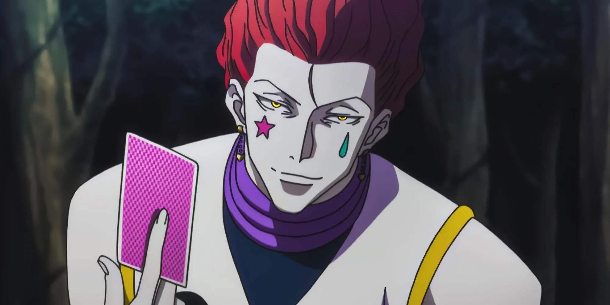 Hisoka Morow với bộ bài của mình trong Hunter X Hunter