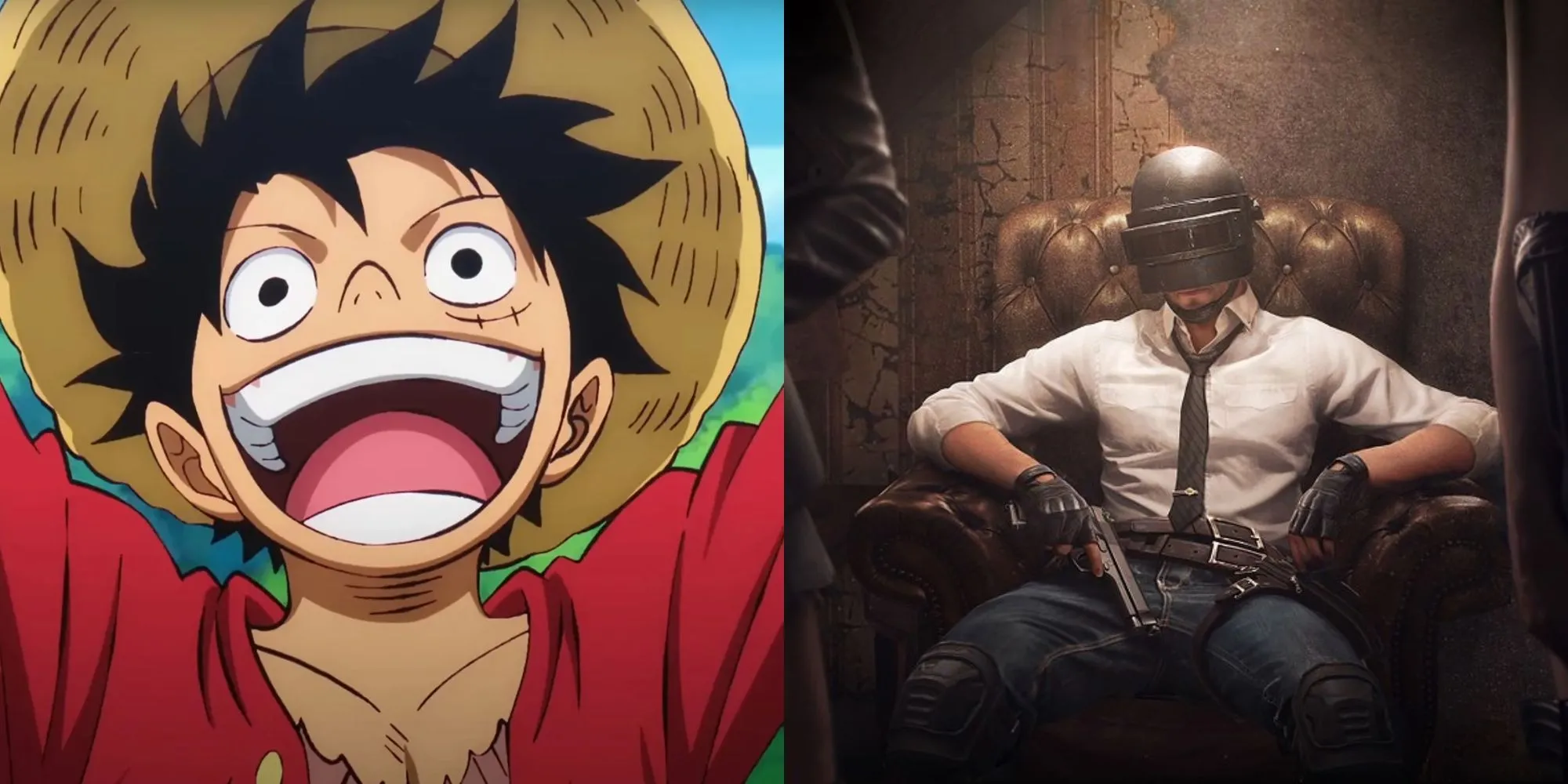 Họa tiết mũ rơm đặc trưng của băng hải tặc Mũ Rơm trong One Piece kết hợp bối cảnh game PUBG