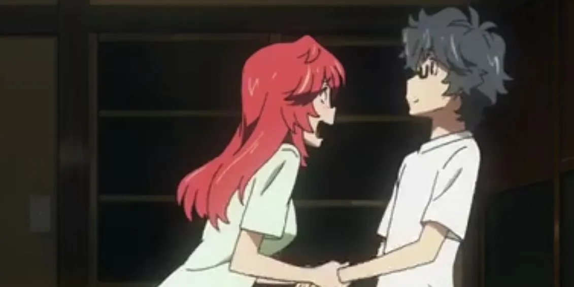 Ichika và Kaito nhìn nhau dưới bầu trời đêm trong Ano Natsu de Matteru