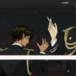 Jean Otus, nhân vật chính trong anime ACCA Ban Thanh Tra 13 Vùng Lãnh Thổ của Madhouse, đang hút thuốc và suy tư