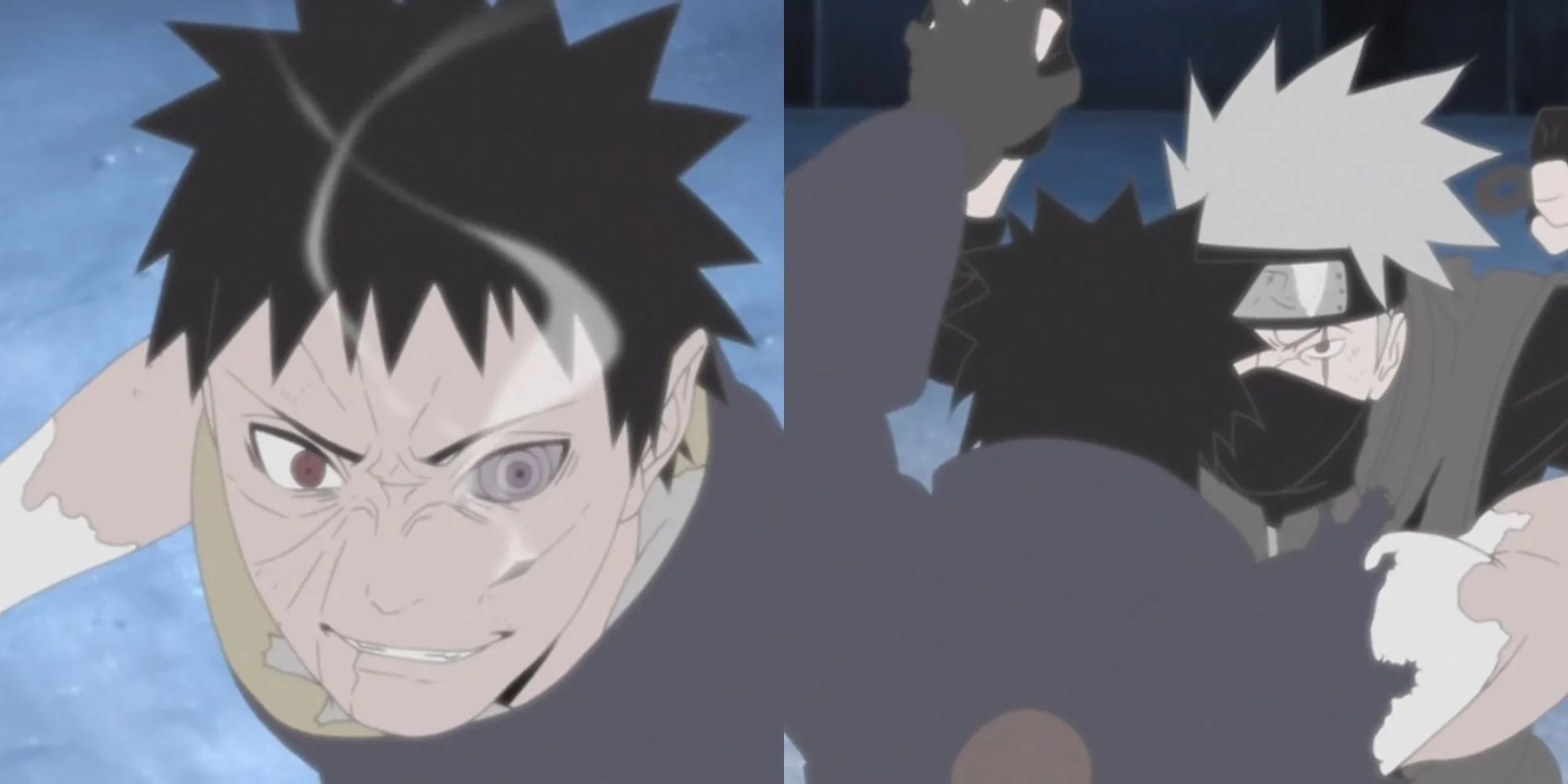 Kakashi và Obito chiến đấu tay đôi trong không gian Kamui ở tập 375 Naruto Shippuden
