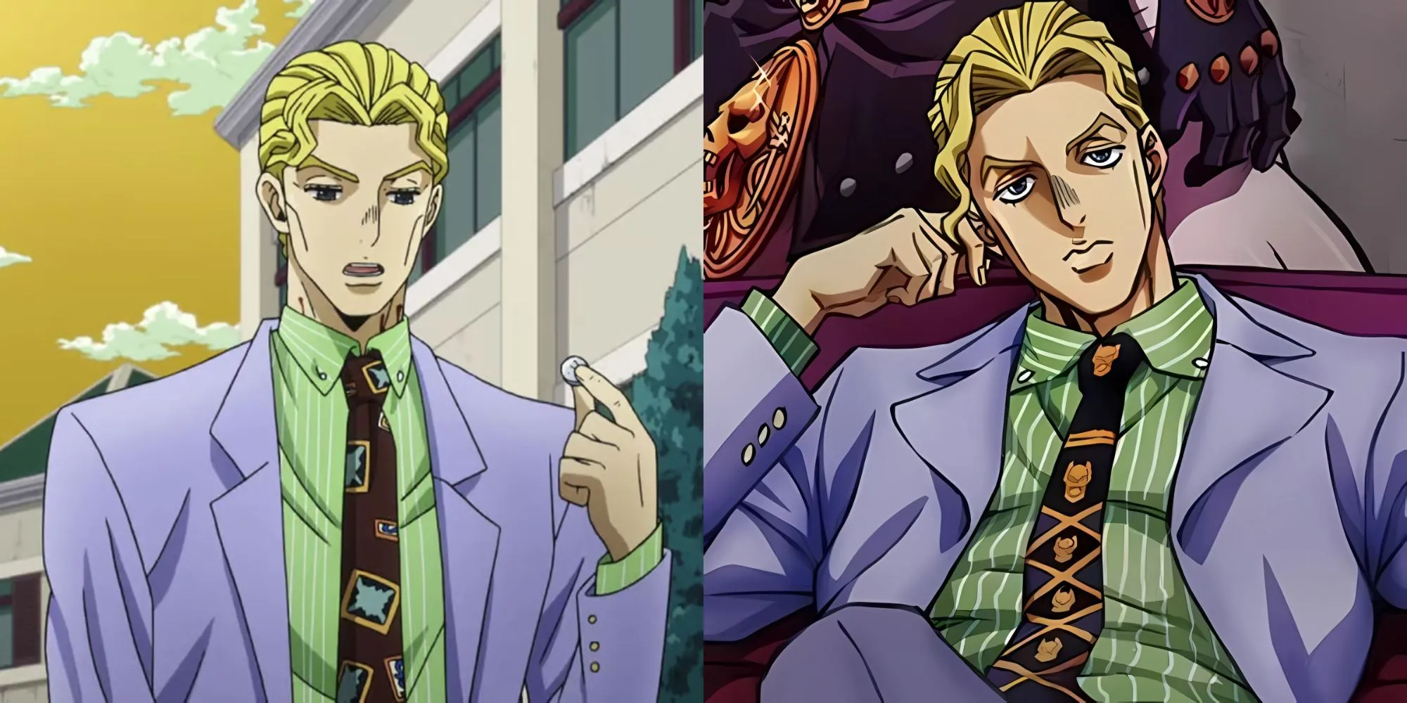 Kira Yoshikage trong JoJo’s Bizarre Adventure với vẻ ngoài bình thường, thể hiện sự đối lập với bản chất điên rồ