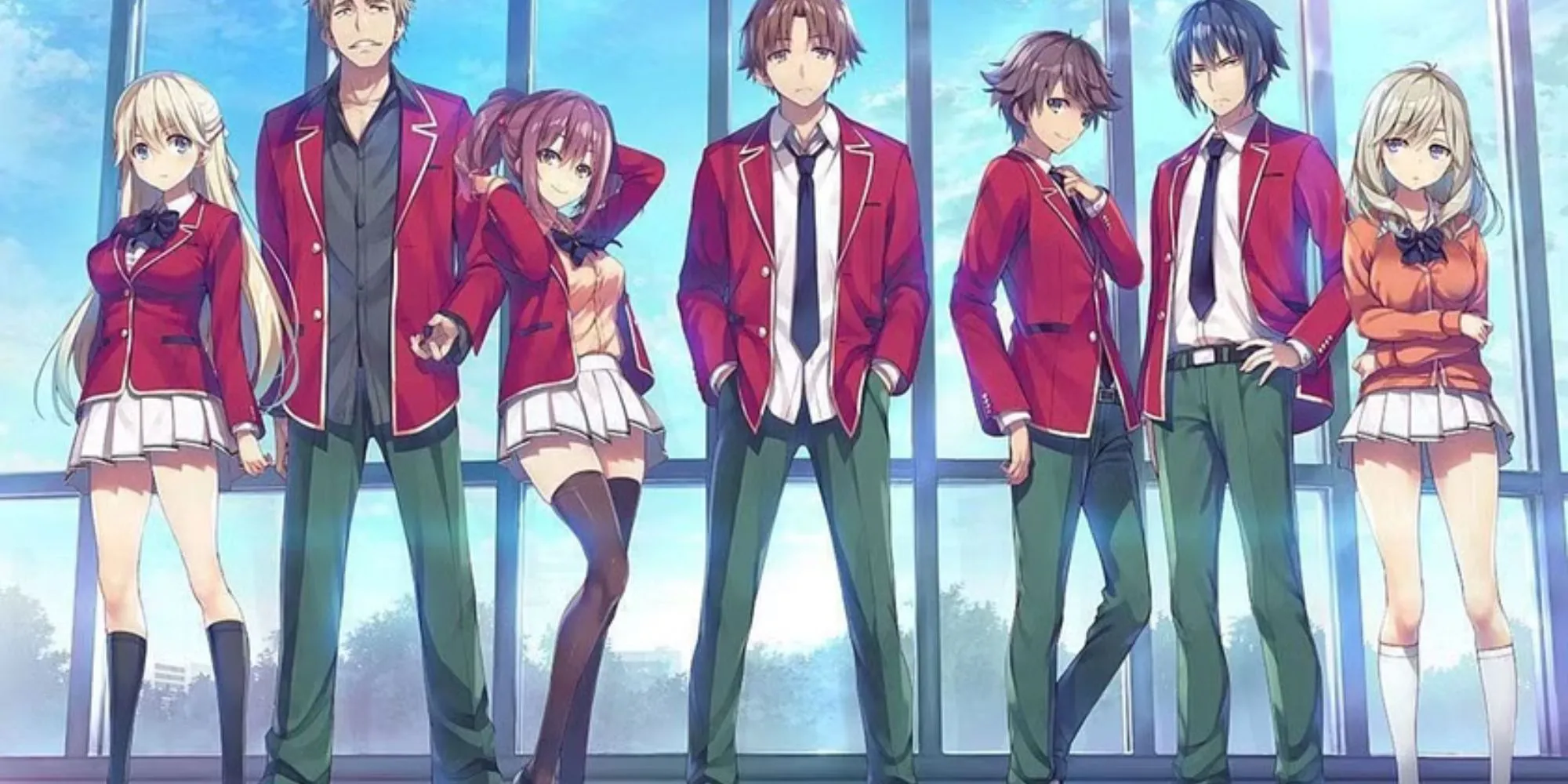 Kiyotaka Ayanokoji với vẻ mặt lạnh lùng quan sát mọi thứ trong anime Classroom of the Elite.