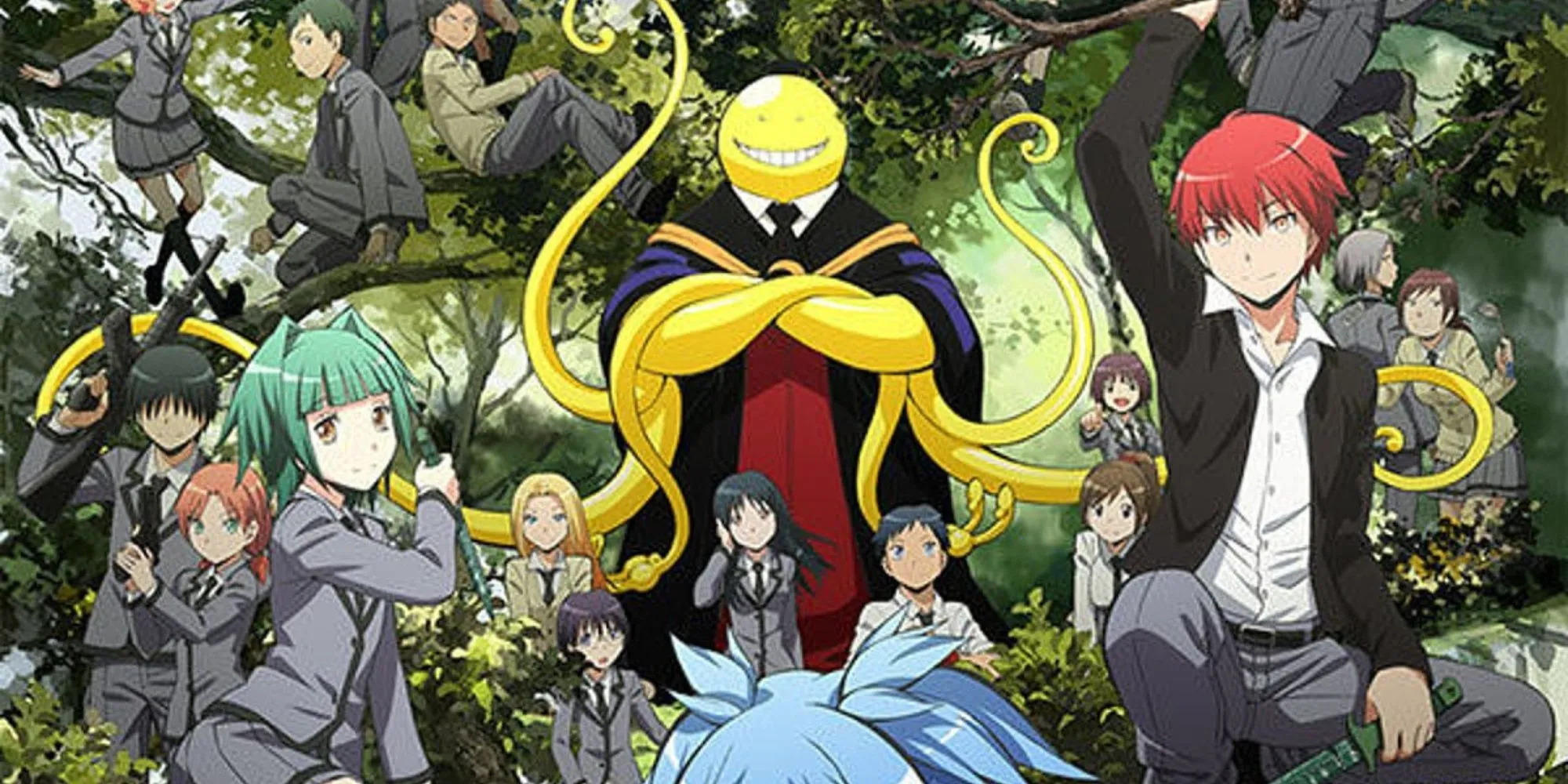 Koro-sensei với các học sinh lớp 3-E trong Assassination Classroom anime