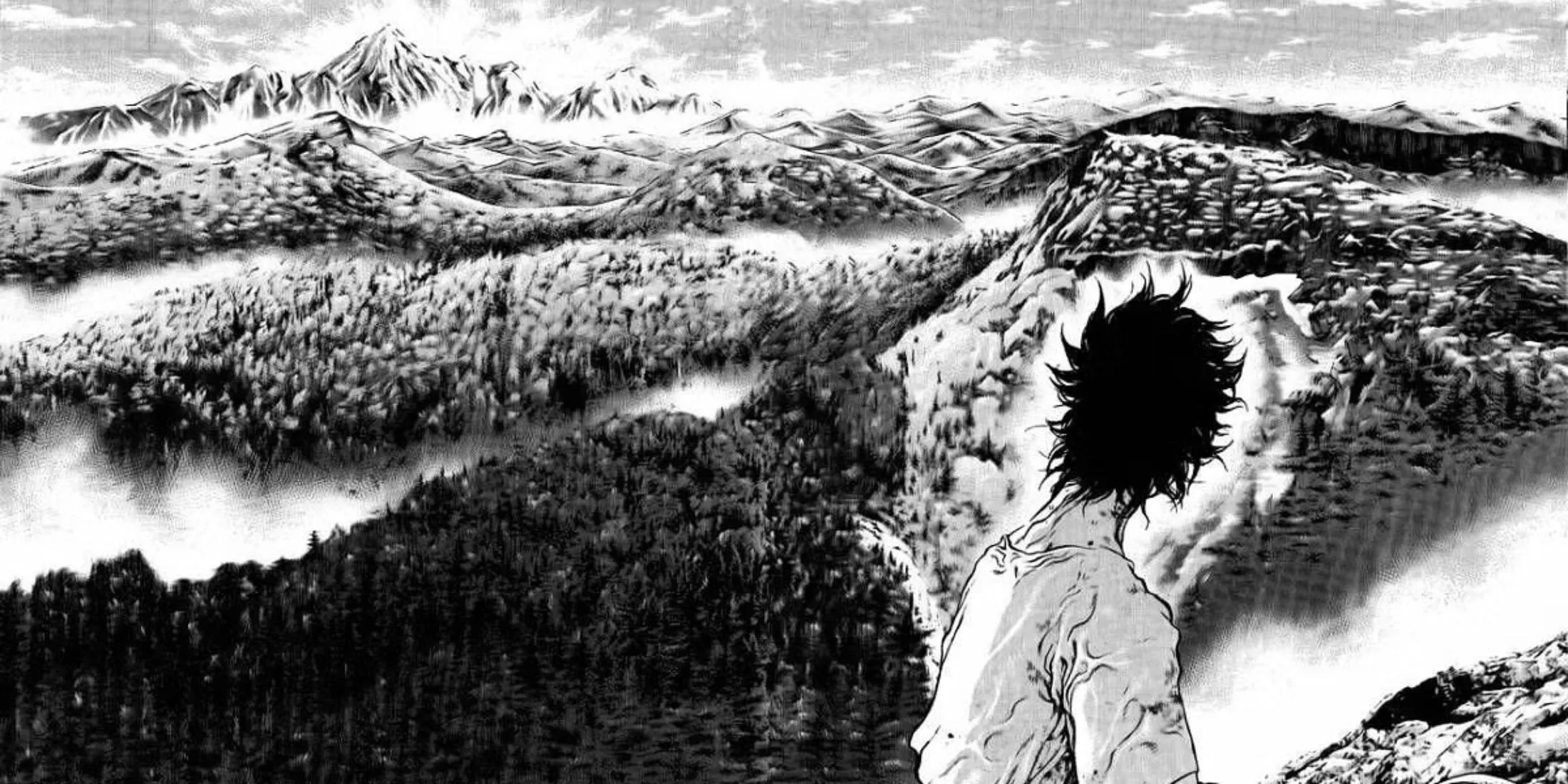 Minh họa ấn tượng từ manga The Climber, khắc họa cảnh leo núi và cảm xúc của nhân vật