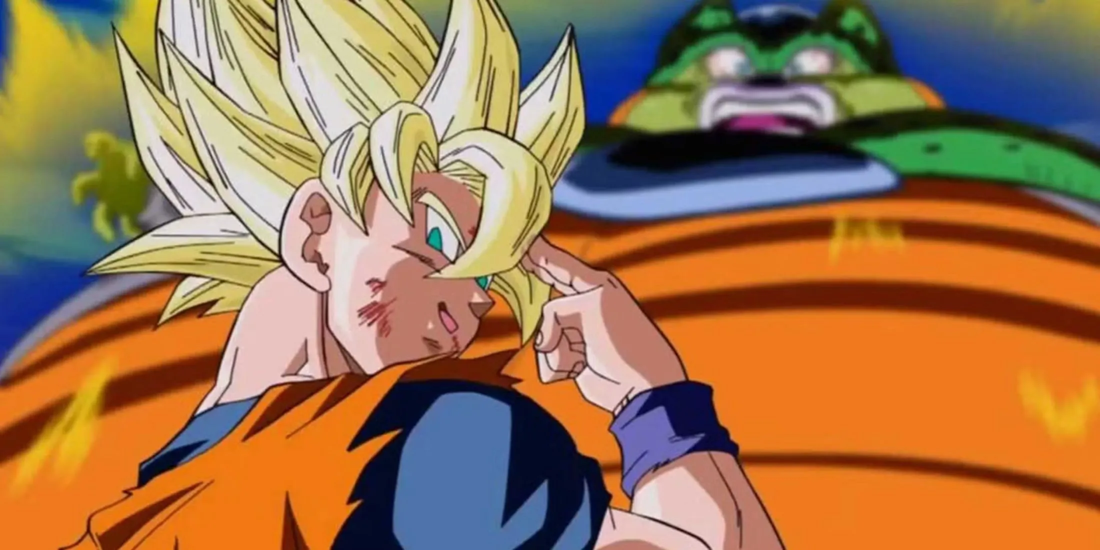 Mô tả cảnh Goku hy sinh cùng Cell để cứu Trái Đất trong Dragon Ball Z