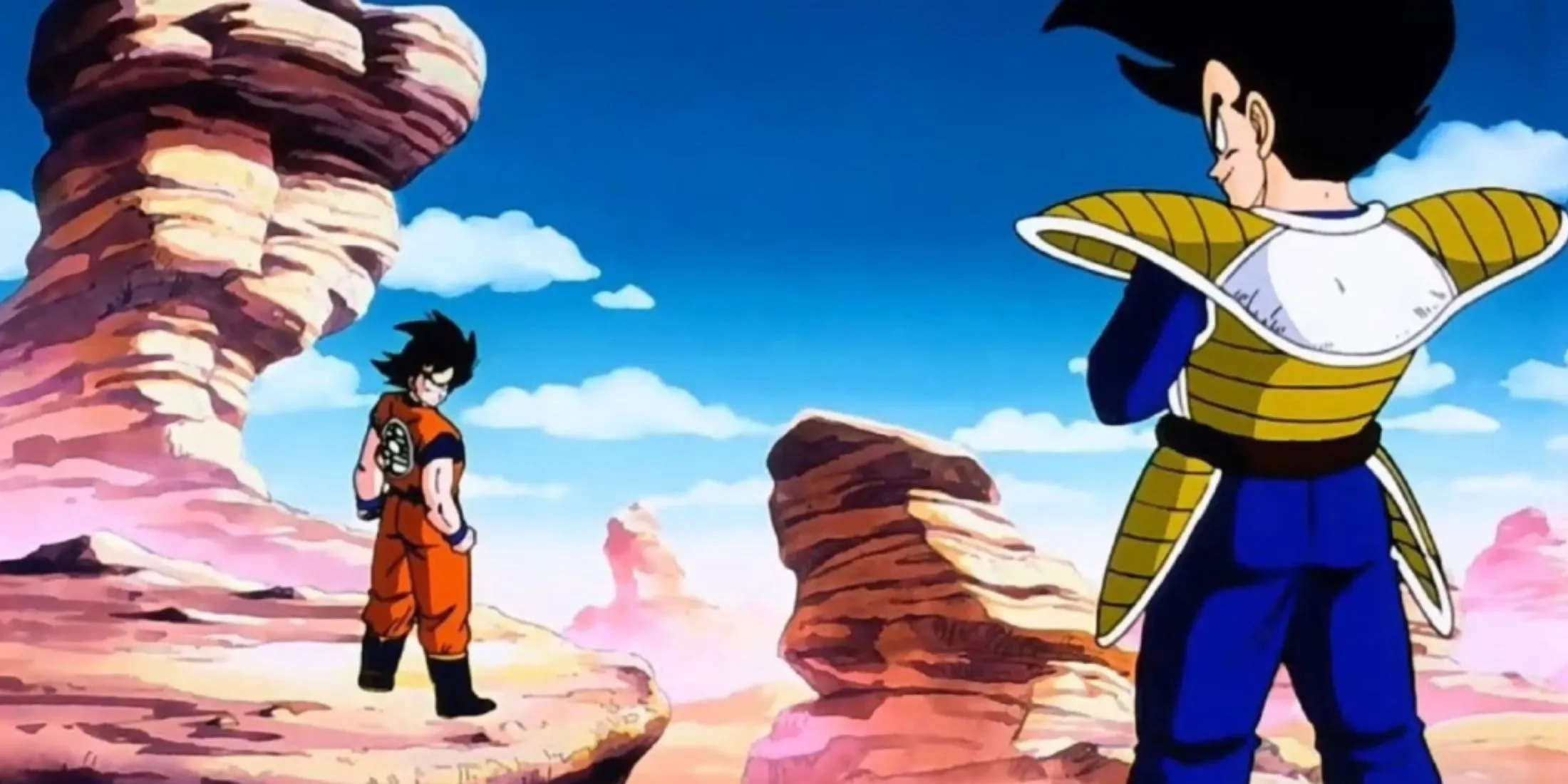 Mô tả trận chiến kinh điển giữa Goku và Vegeta trong Saga Saiyan của Dragon Ball Z