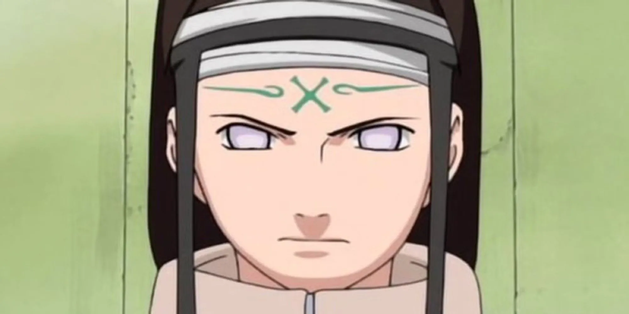 Neji Hyuga với Byakugan kích hoạt và ấn chú
