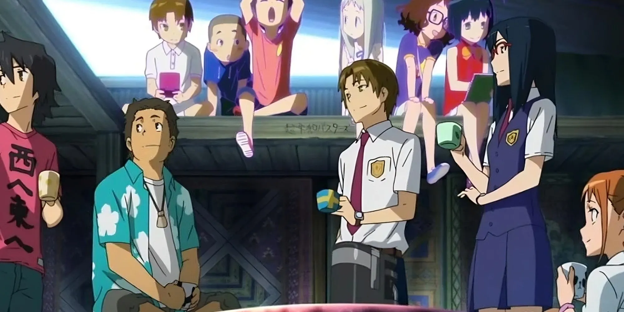 Nhóm bạn Super Peace Busters trong căn cứ bí mật từ Anohana