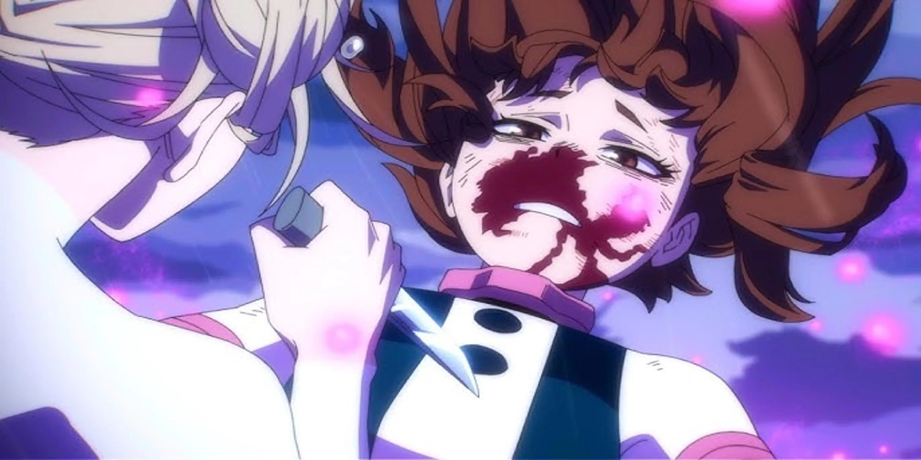 Ochako Uraraka sử dụng Quirk Zero Gravity trong chiến đấu
