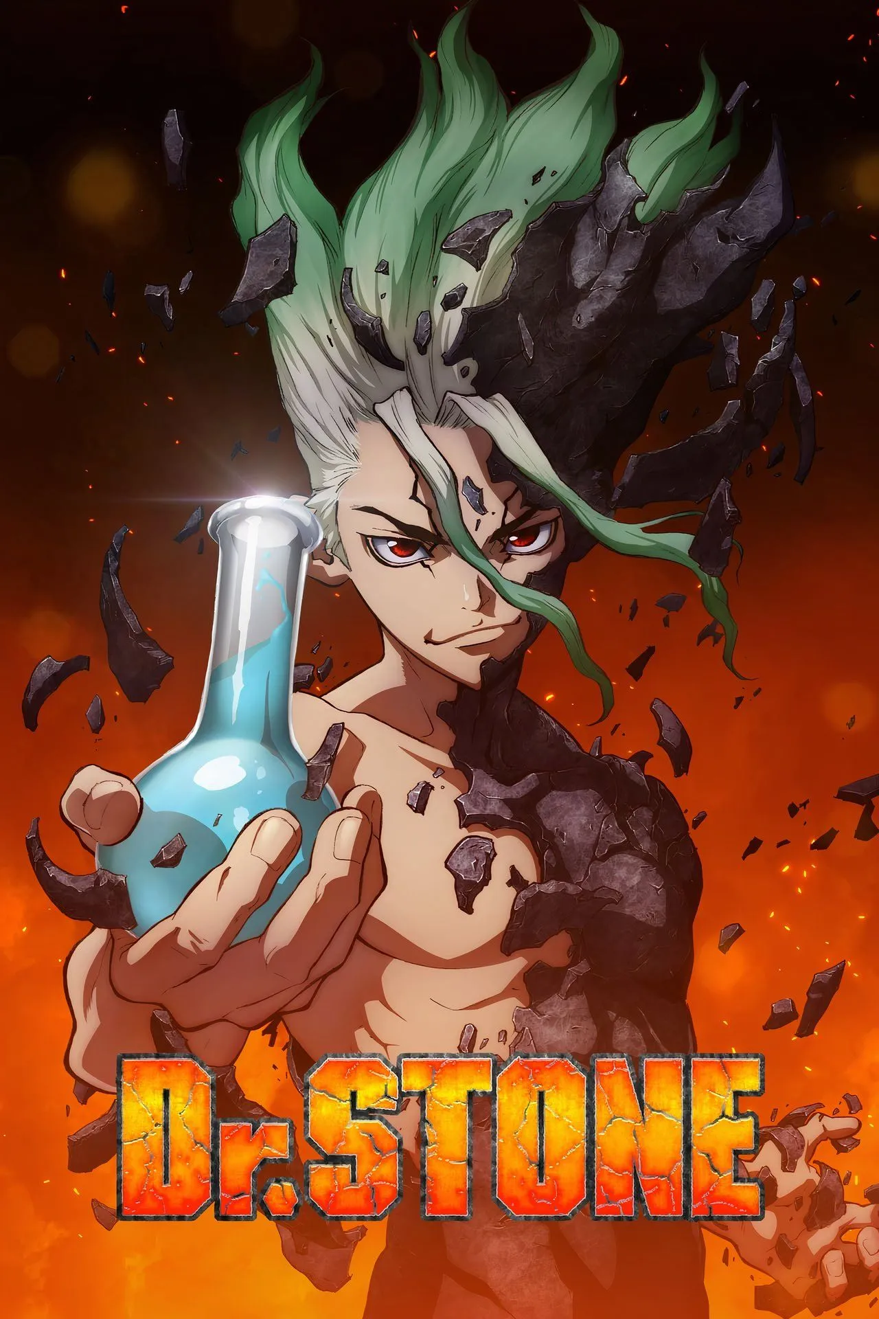 Poster chính thức của anime Dr. Stone ra mắt năm 2019