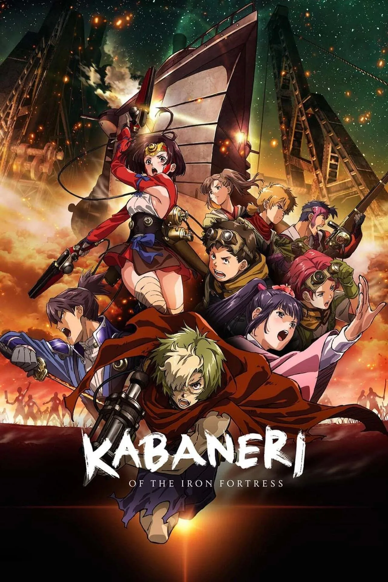Poster chính thức của anime Kabaneri of the Iron Fortress lấy bối cảnh steampunk