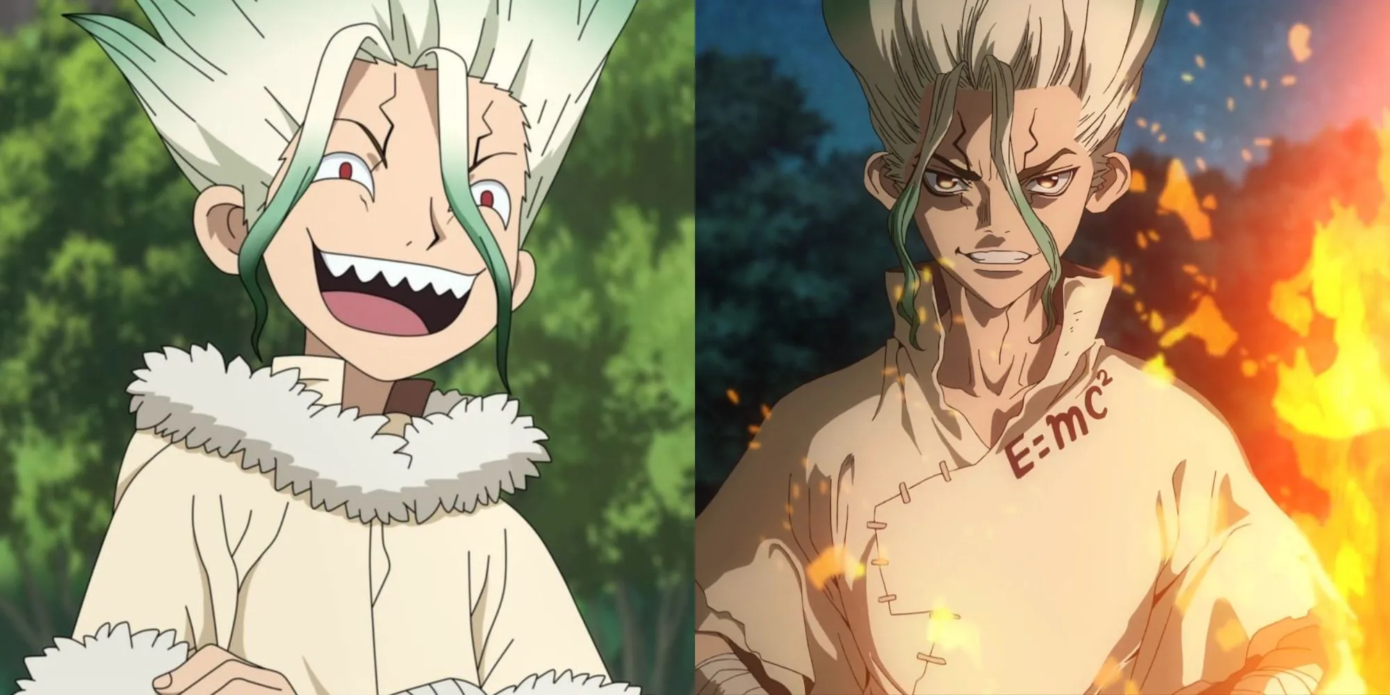 Senku Ishigami từ Dr. Stone đang thực hiện thí nghiệm khoa học.