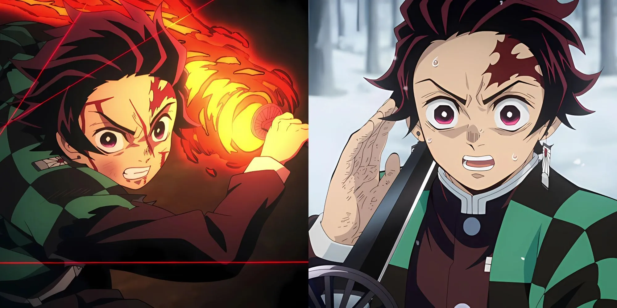 Tanjiro Kamado sử dụng Hơi thở của Nước trong một cảnh chiến đấu của anime Demon Slayer.