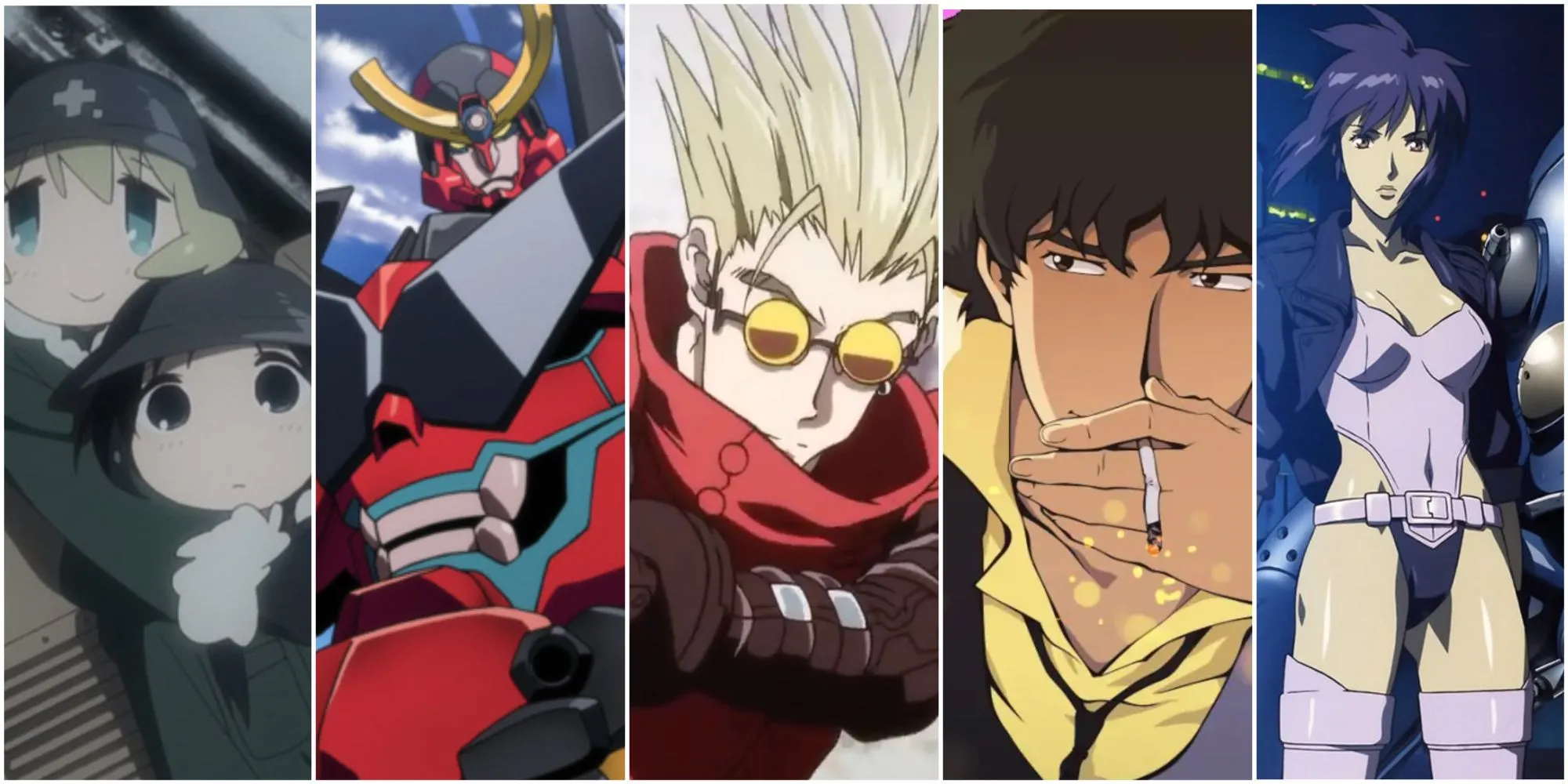 Tập hợp các anime nổi tiếng bao gồm Ghost in the Shell, Cowboy Bebop và Cyberpunk Edgerunners