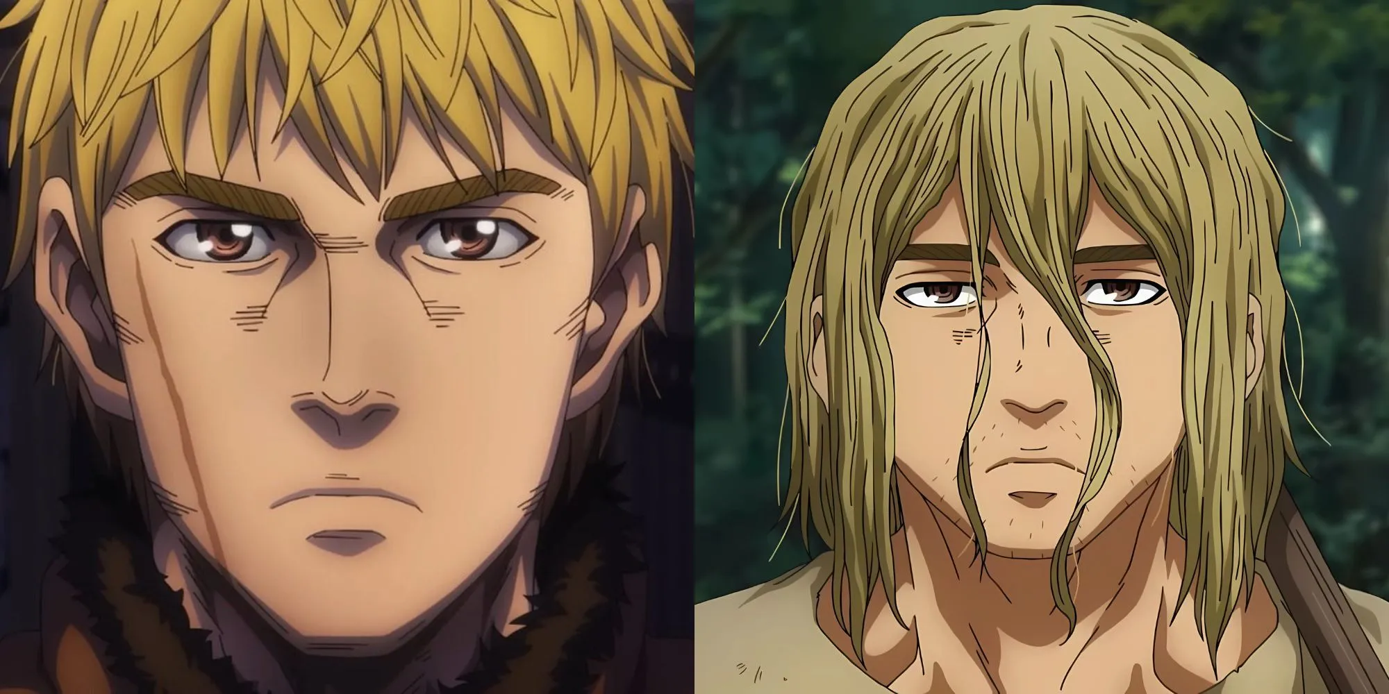 Thorfinn trưởng thành với vết sẹo trên má trong Vinland Saga mùa 2.
