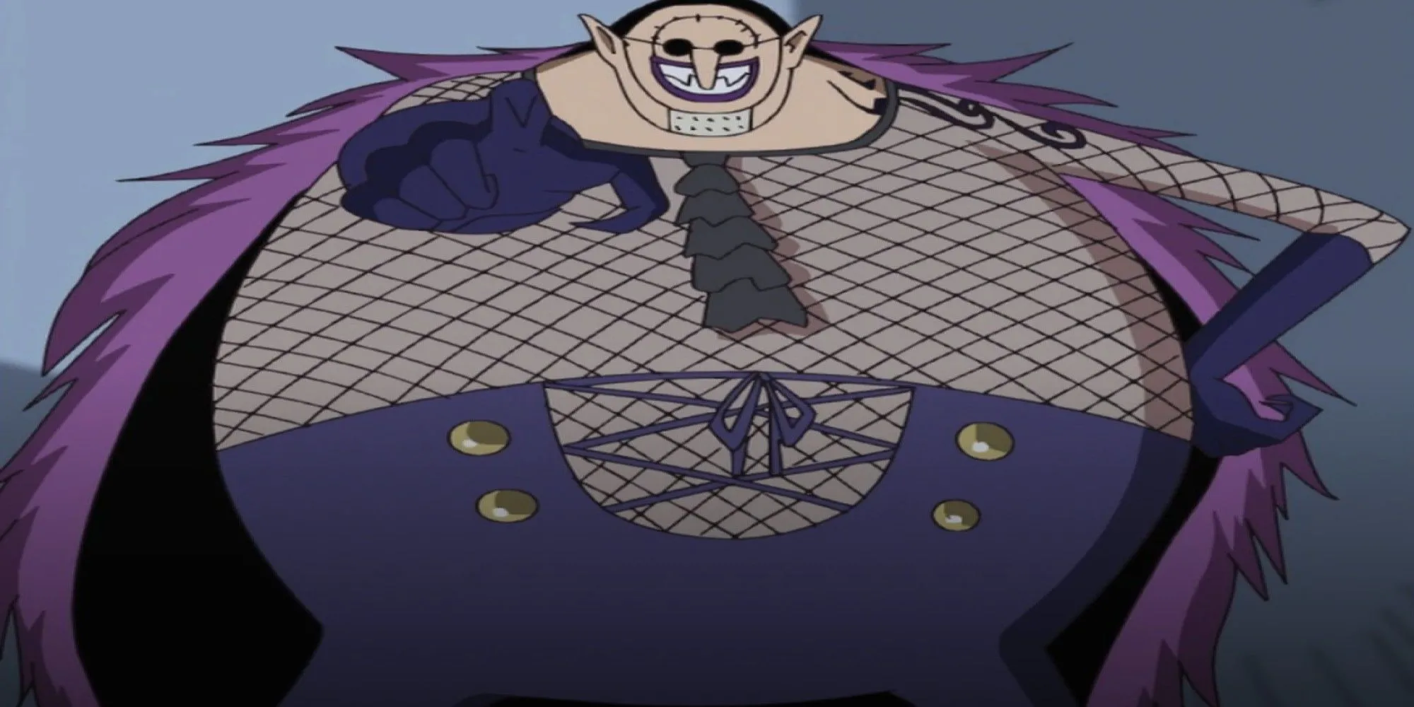 Tiến sĩ Hogback của Thriller Bark trong One Piece với nụ cười nham hiểm