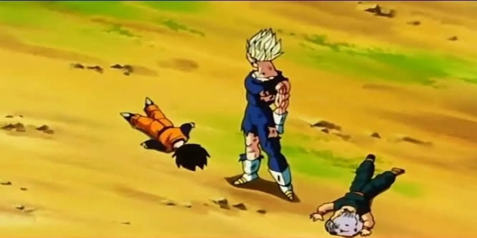 Vegeta đánh ngất Trunks và Gotenks để giữ an toàn trong Saga Majin Buu