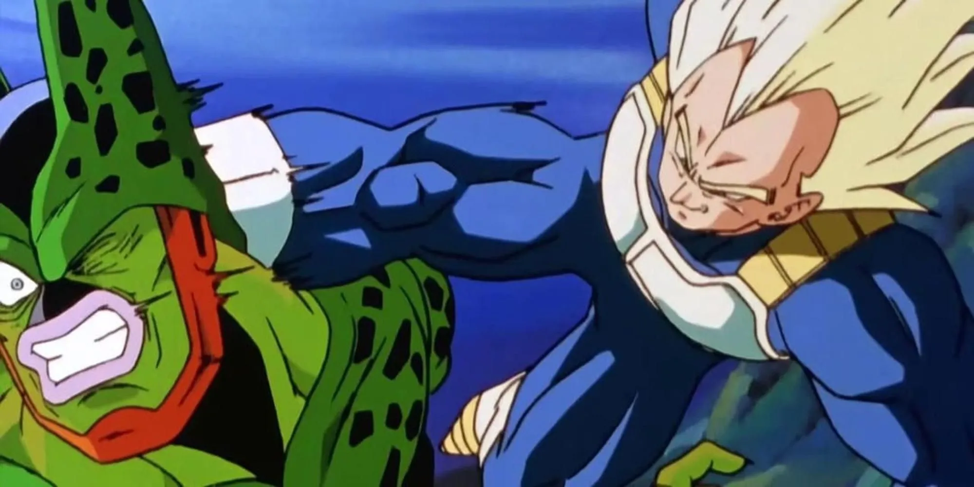 Vegeta nổi giận tấn công Cell khi thấy Future Trunks bị thương nặng