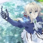 Violet Evergarden nhìn về phía xa, khuôn mặt trầm tư