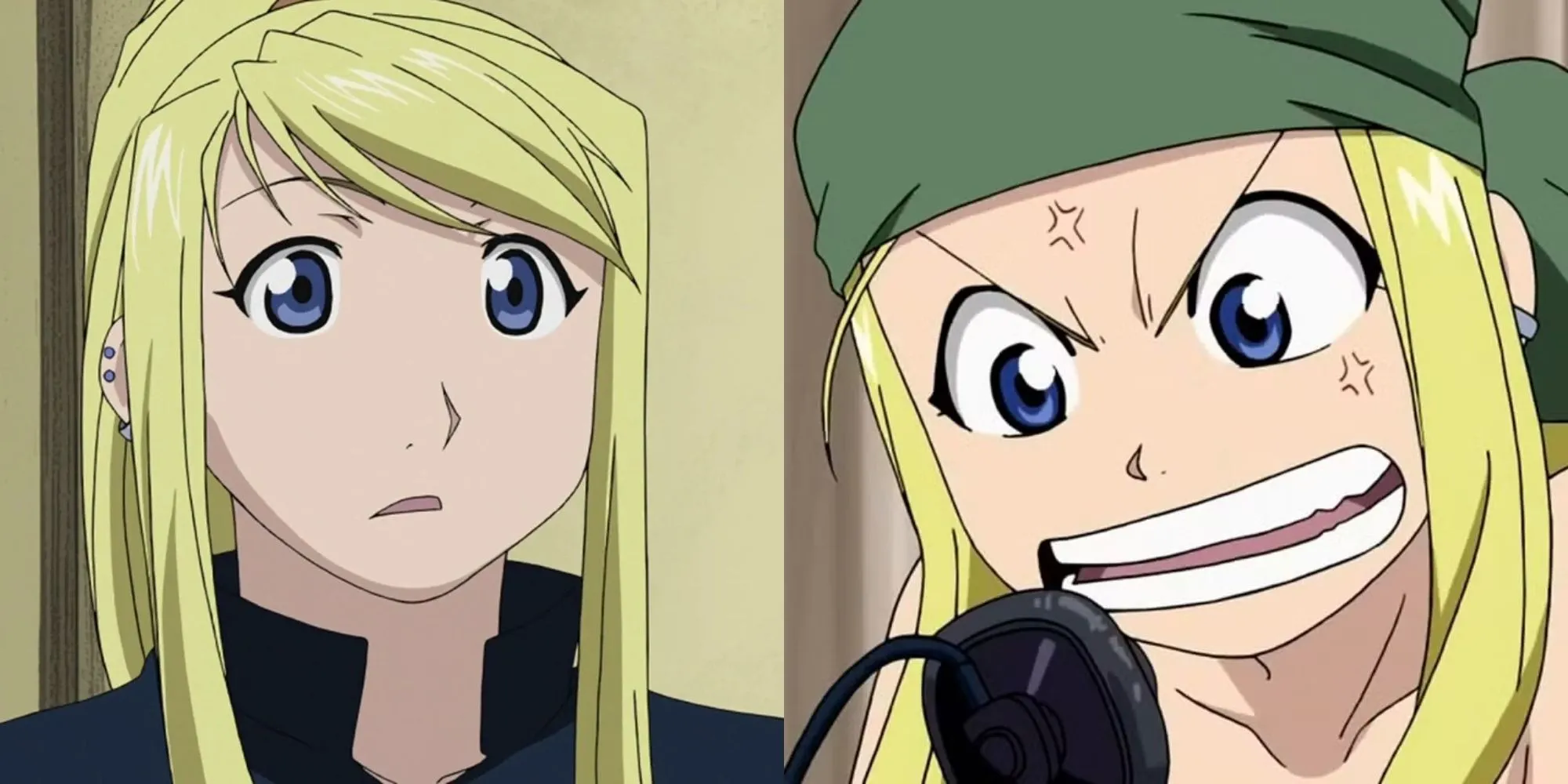 Winry Rockbell từ Fullmetal Alchemist Brotherhood đang làm việc với bộ phận cơ khí