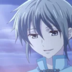 Yuki Sohma nhìn xuống và mỉm cười trong anime Fruits Basket