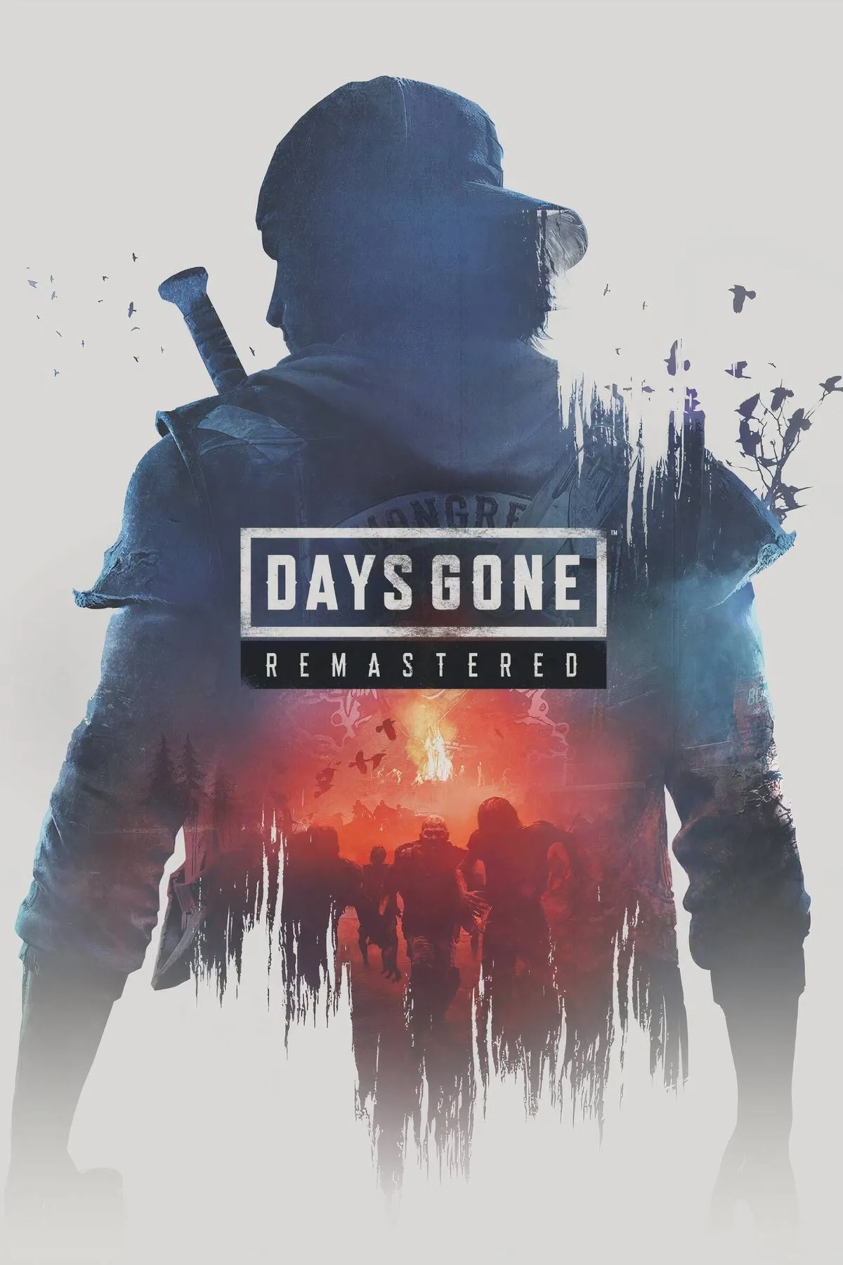 Ảnh bìa chính thức của game Days Gone Remastered, thể hiện Deacon St. John và thế giới hậu tận thế